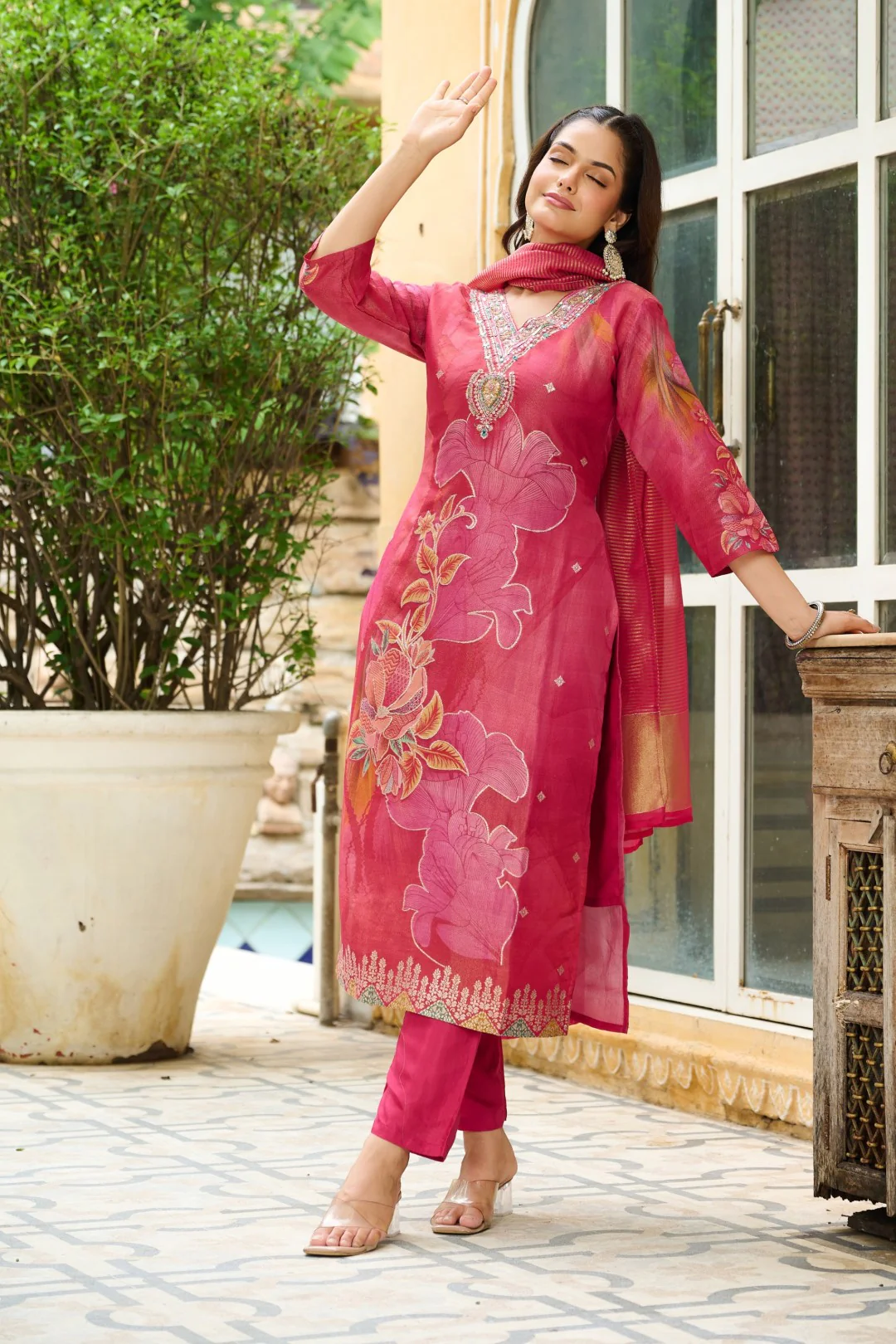 Malti Carmine Printed Suit Set - Image 2