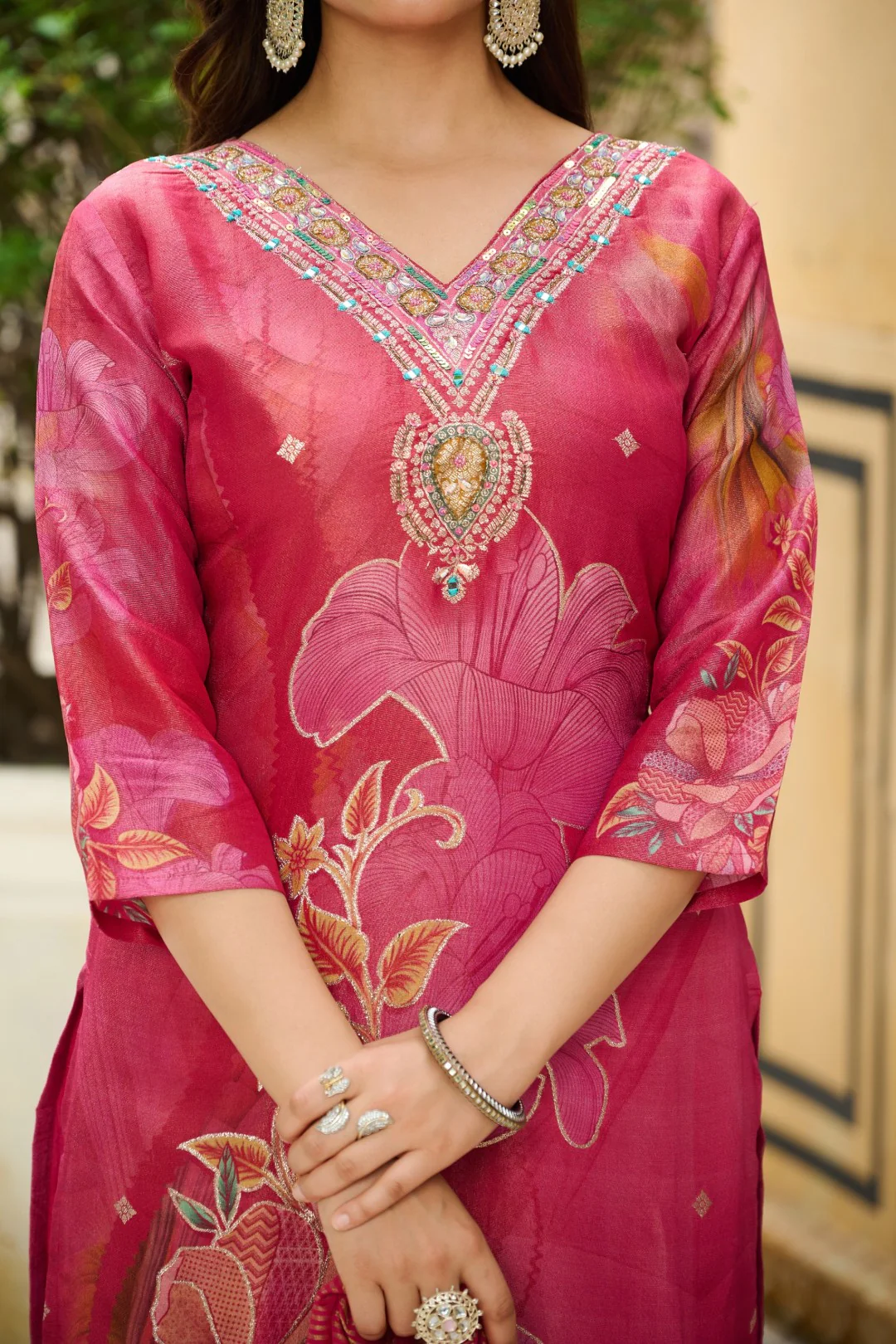 Malti Carmine Printed Suit Set - Image 5