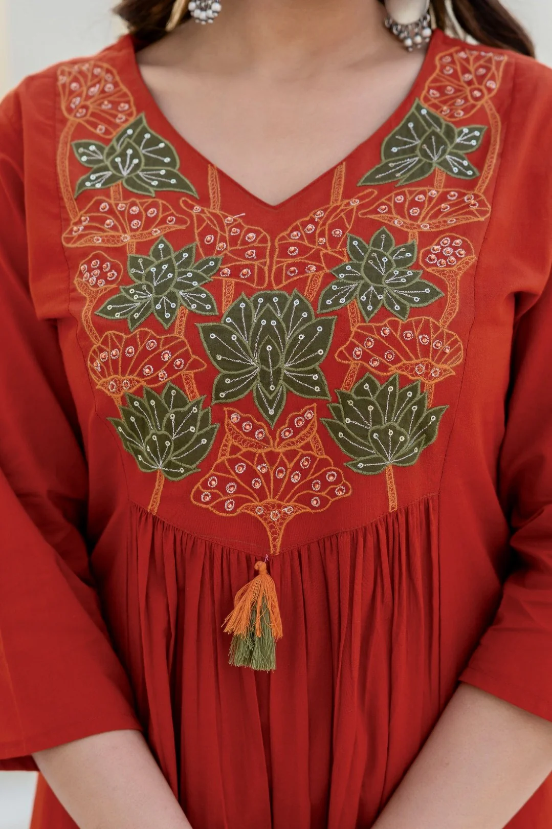 Shruti Rust Embroidered Suit Set - Image 4