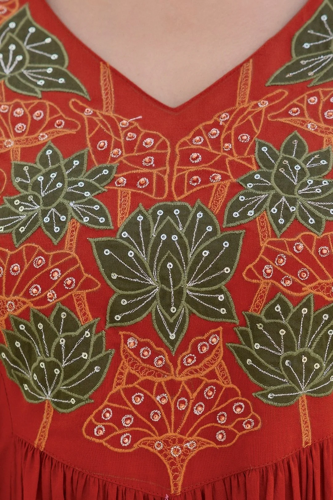 Shruti Rust Embroidered Suit Set - Image 5