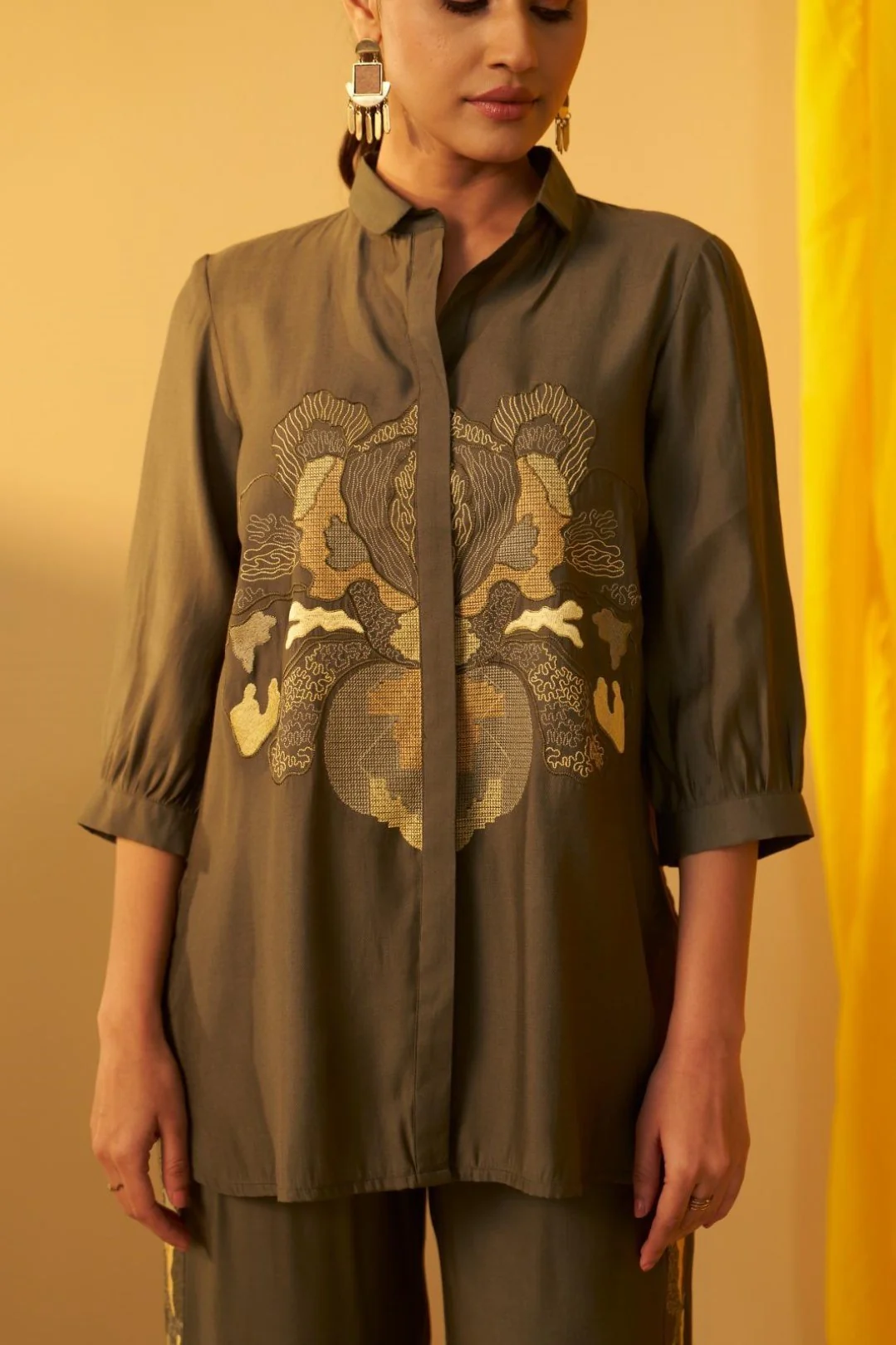 Tisca moss embroidery co-ord set - Image 5