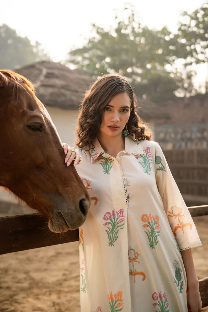 Tiara Garden Cotton Kurta Pant Set - Image 11