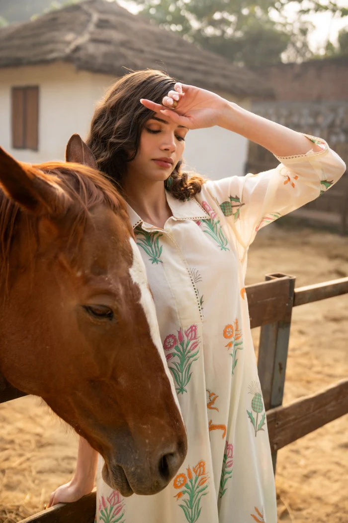 Tiara Garden Cotton Kurta Pant Set - Image 13