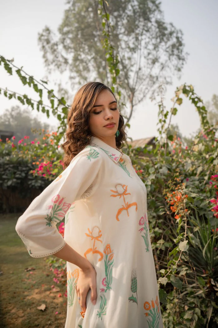 Tiara Garden Cotton Kurta Pant Set - Image 5