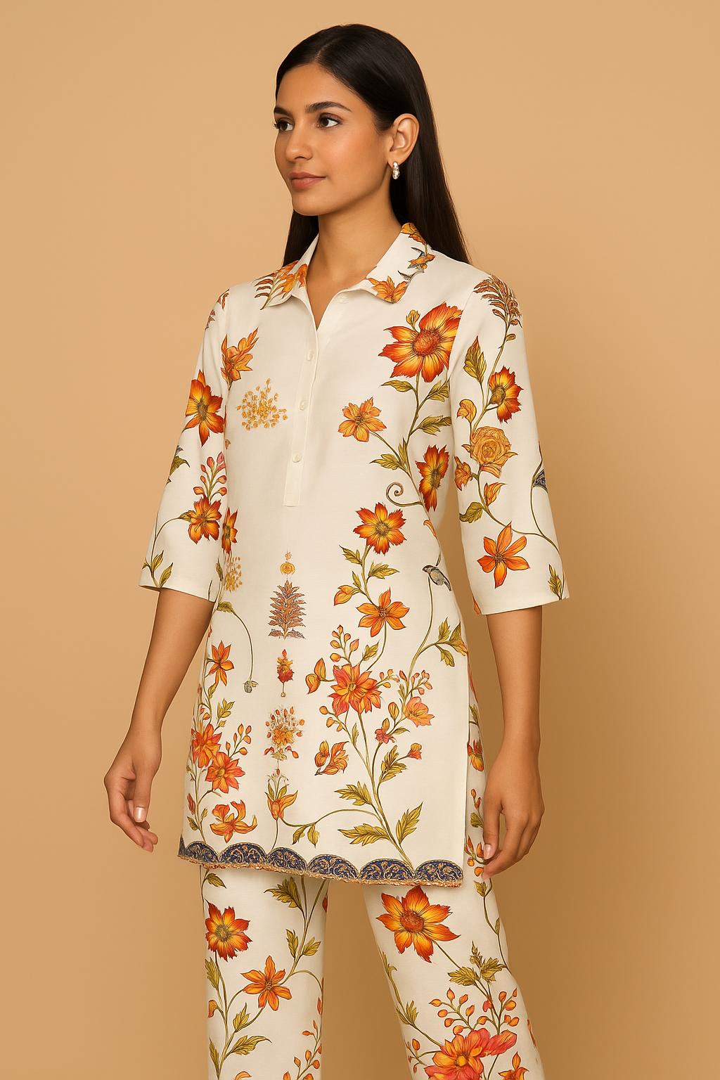 Kara Kesari Printed Co-ord Set - Image 2