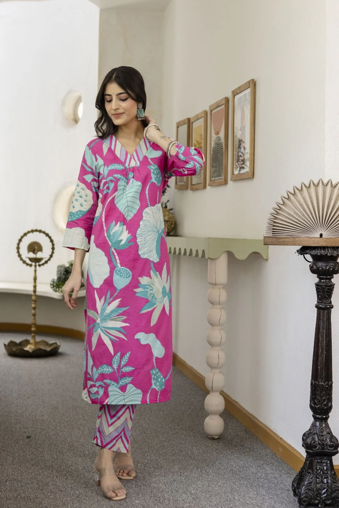 Mahua rouge printed kurta pant set - Image 5