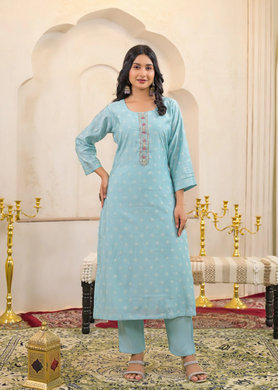 Shanti Tiffany Printed Work Suit Set - Image 3