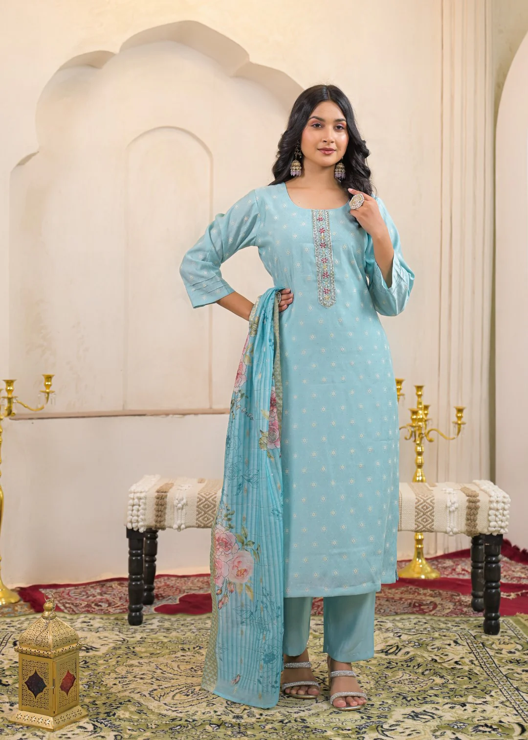 Shanti Tiffany Printed Work Suit Set - Image 4