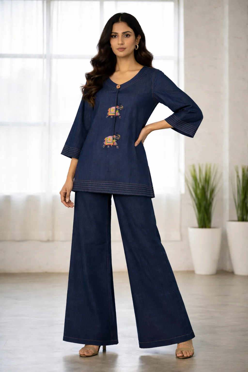 Prisha Denim Cotton co-ord set - Image 4