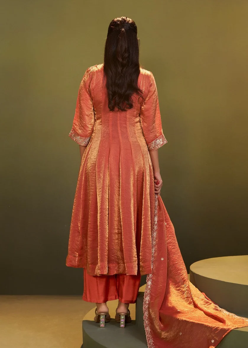 Jagriti Apricot Full Work Suit Set - Image 3