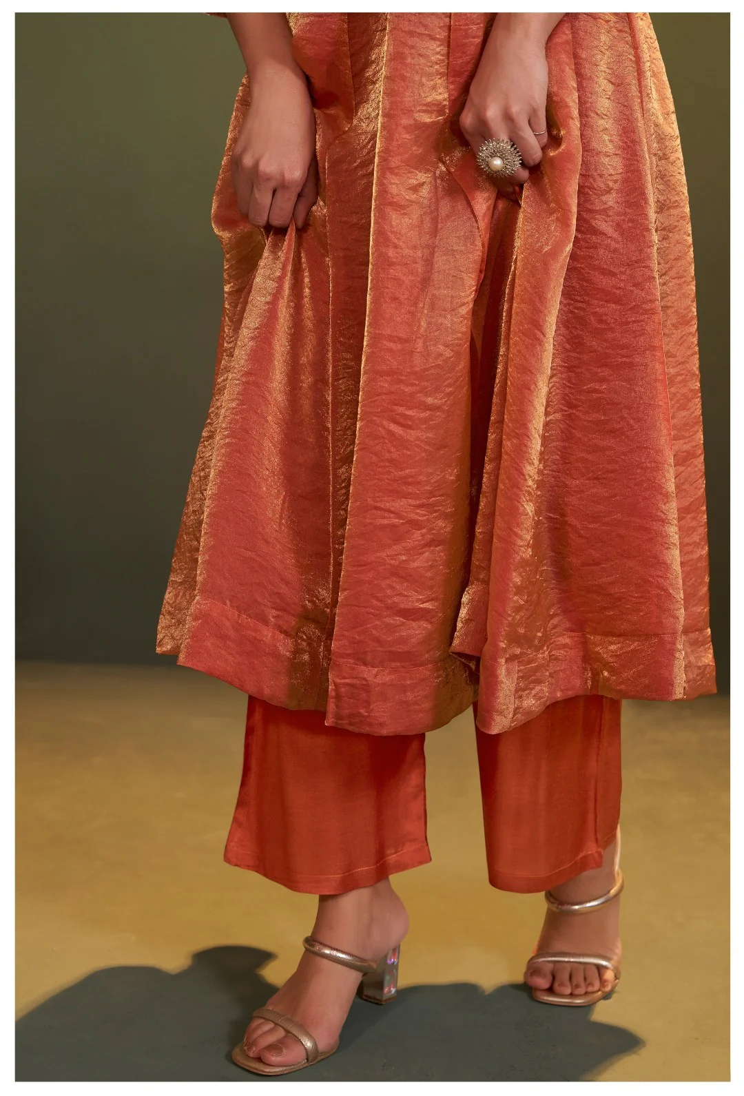 Jagriti Apricot Full Work Suit Set - Image 7