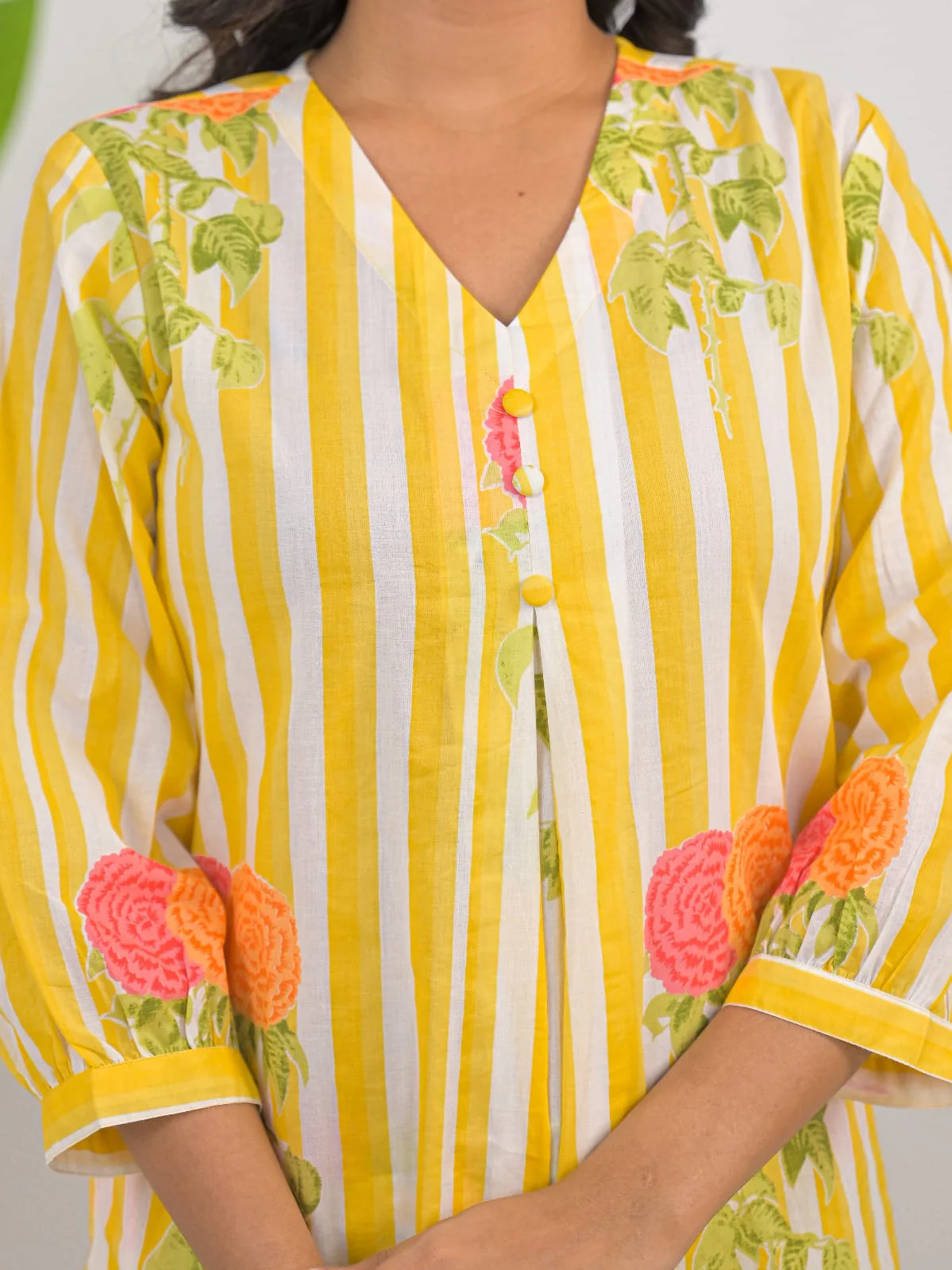 Hardik Dandelion Printed Cotton Kurta Pant Set - Image 4