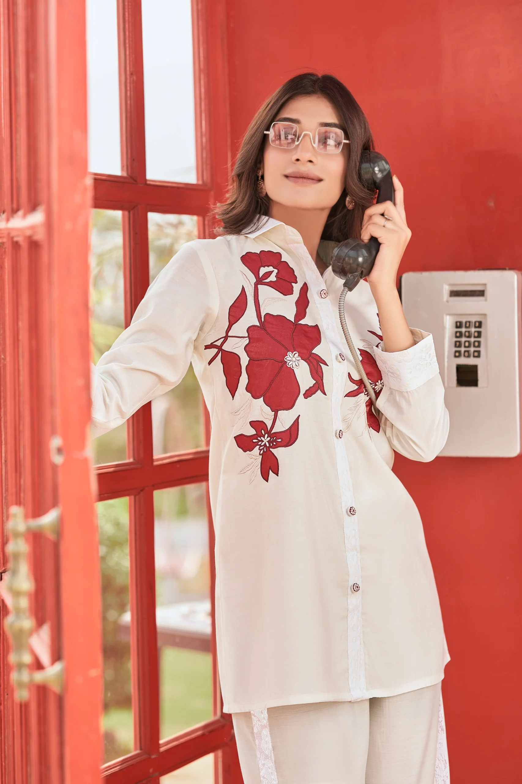 Iyana Daisy Applique Cotton Co-ord Set - Image 2