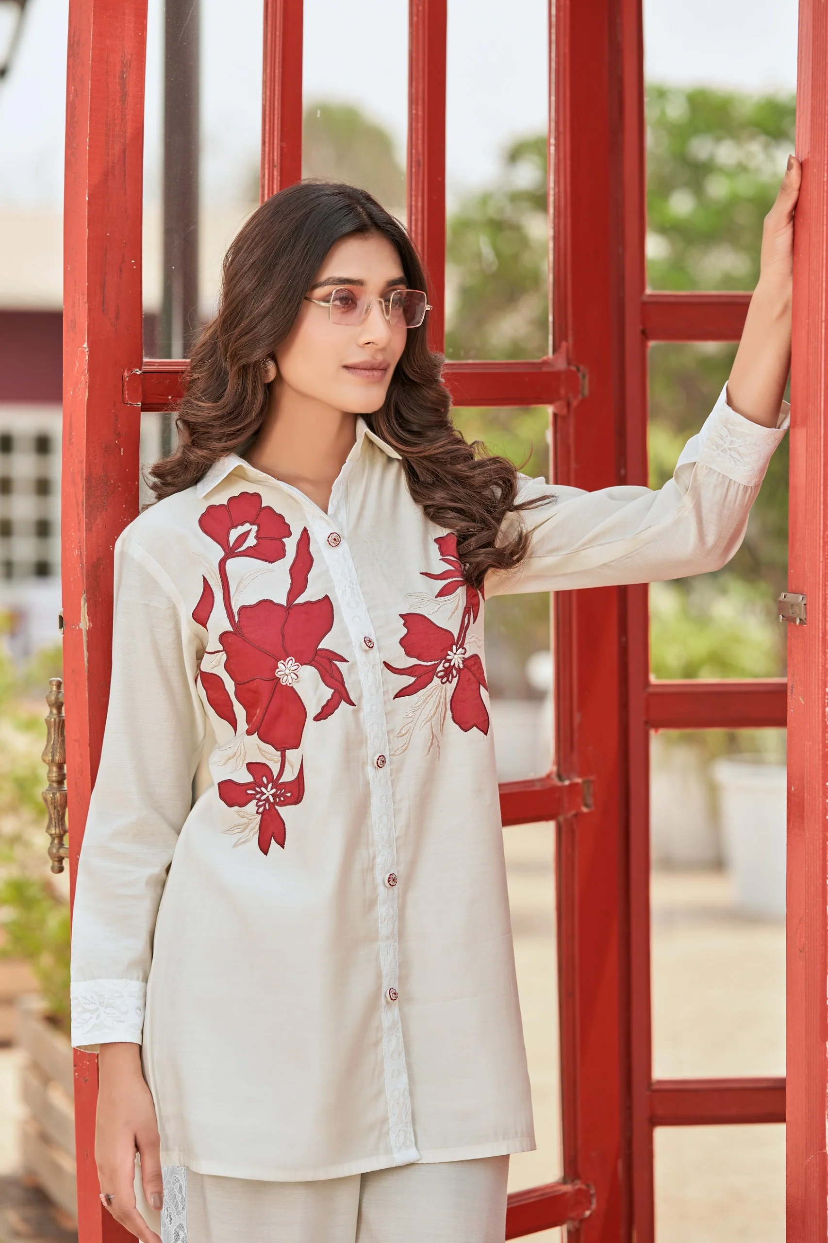Iyana Daisy Applique Cotton Co-ord Set - Image 4