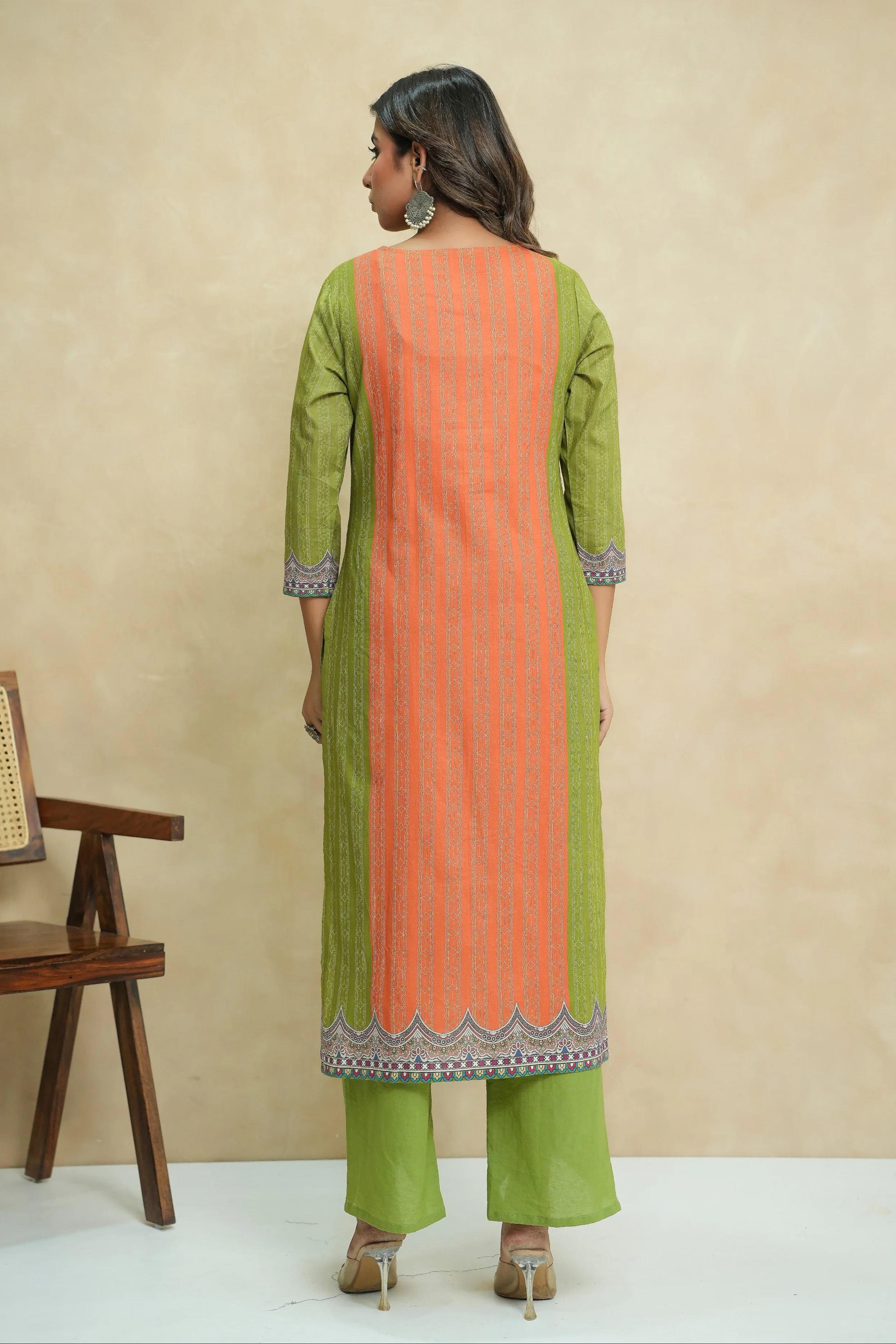 Baga apricot cotton suit set - Image 3