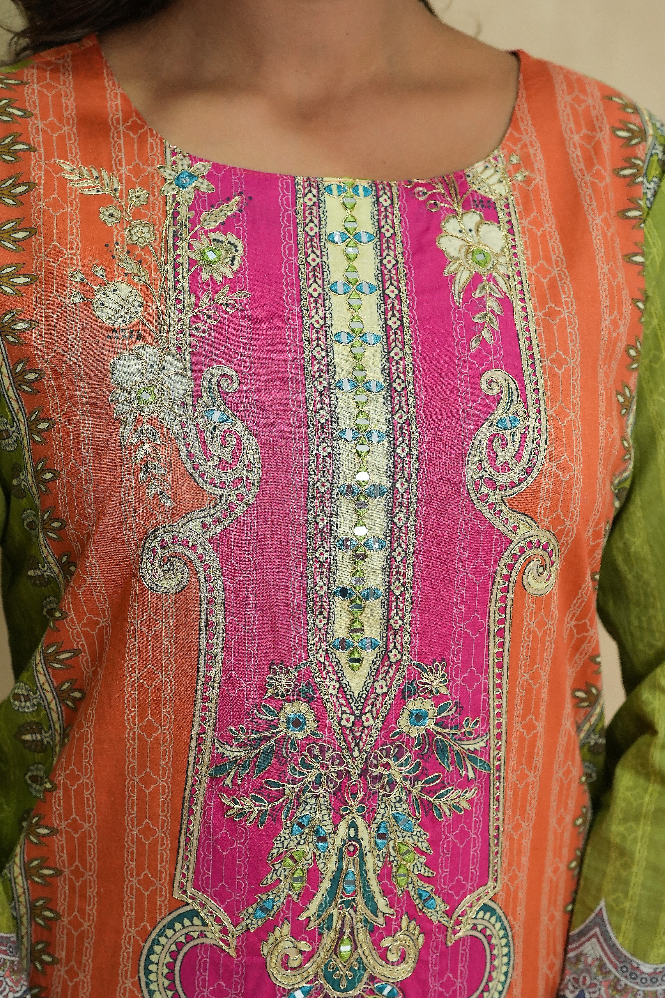 Baga apricot cotton suit set - Image 4