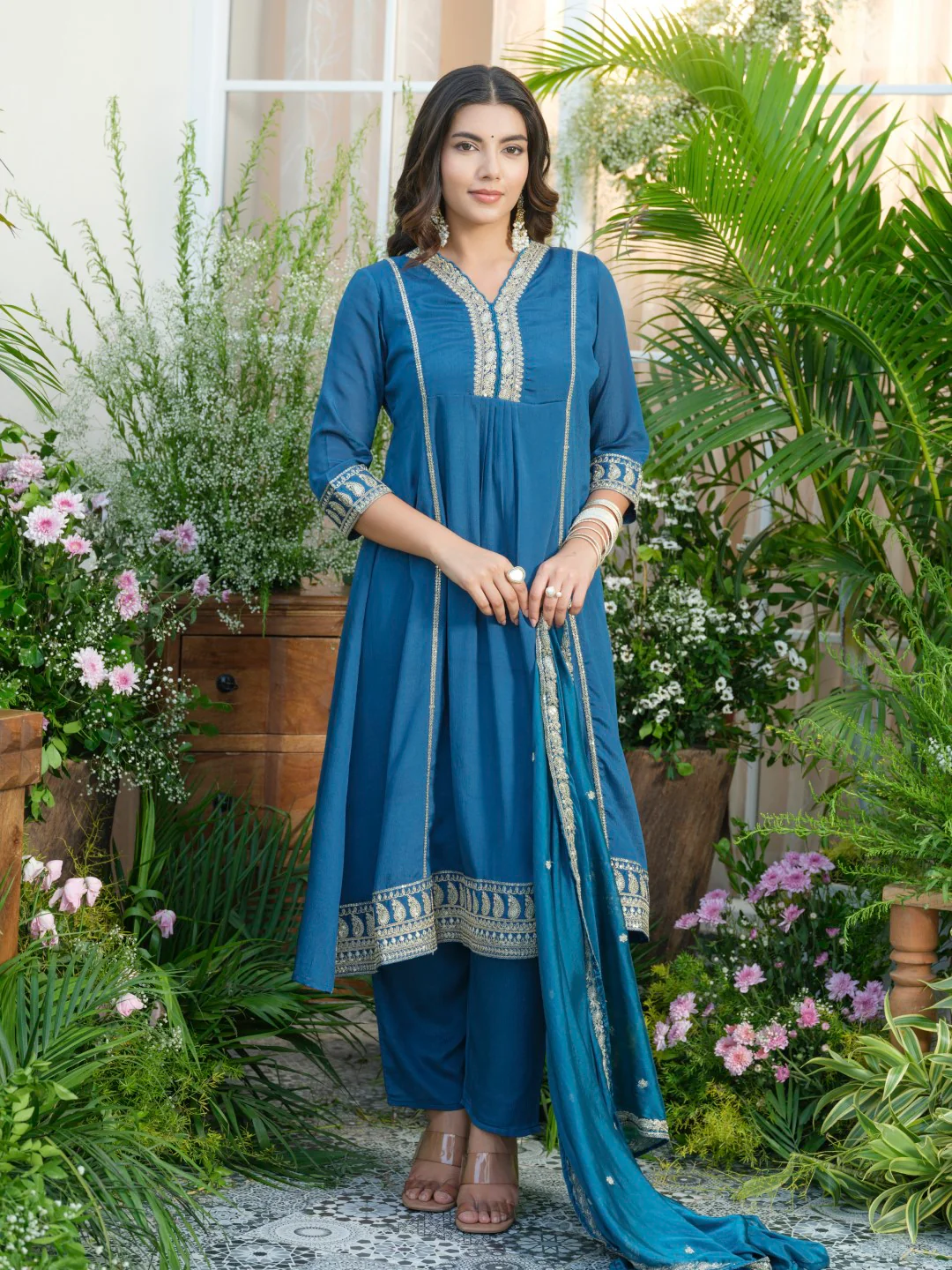 Palash cobalt full work suit set - Image 10