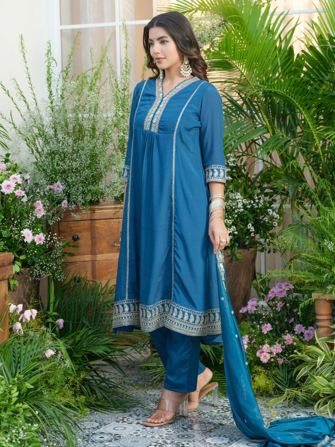 Palash cobalt full work suit set - Image 13