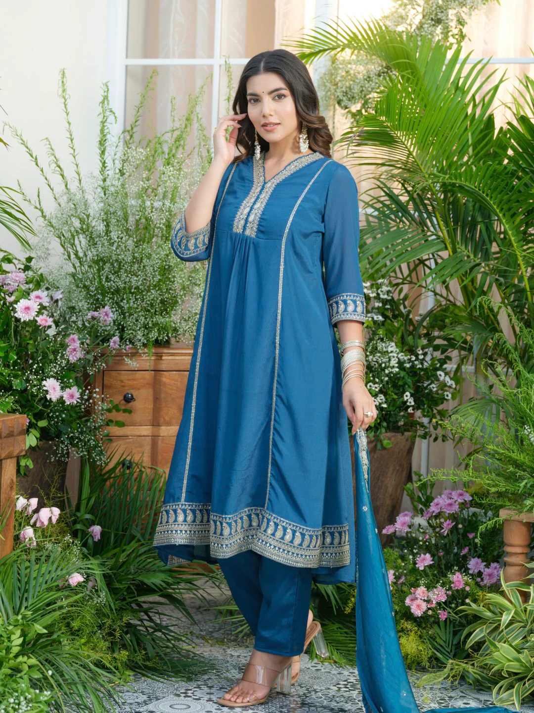 Palash cobalt full work suit set - Image 14