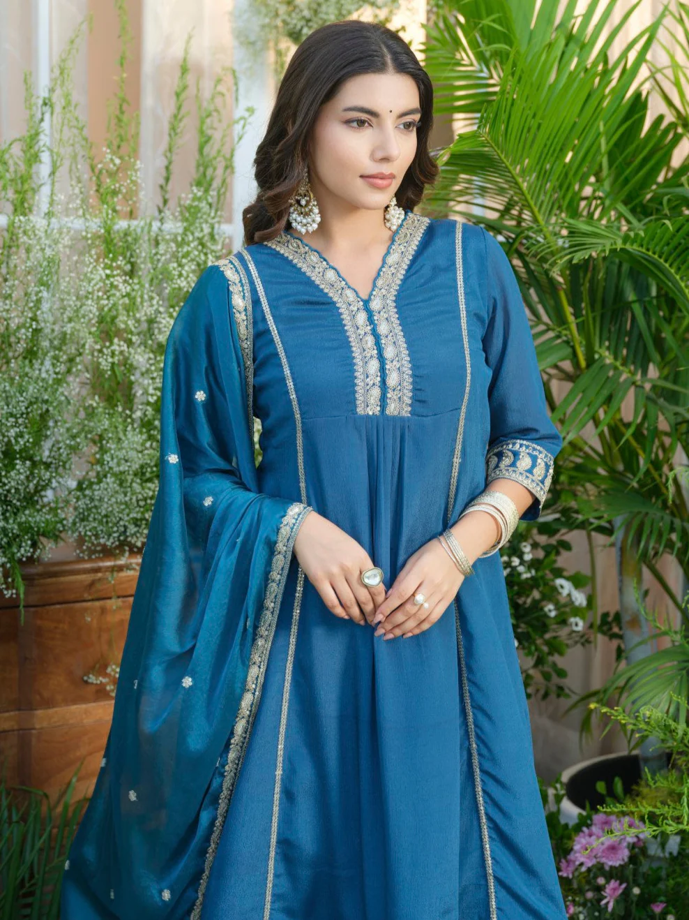 Palash cobalt full work suit set - Image 2