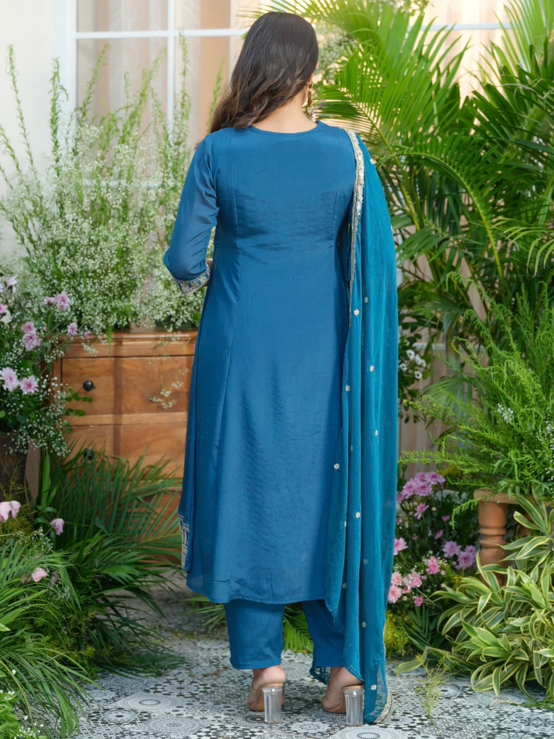 Palash cobalt full work suit set - Image 3