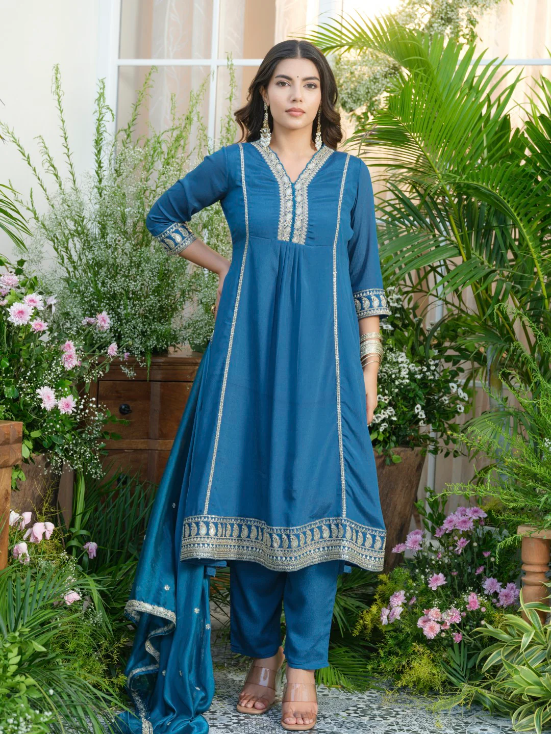 Palash cobalt full work suit set - Image 4