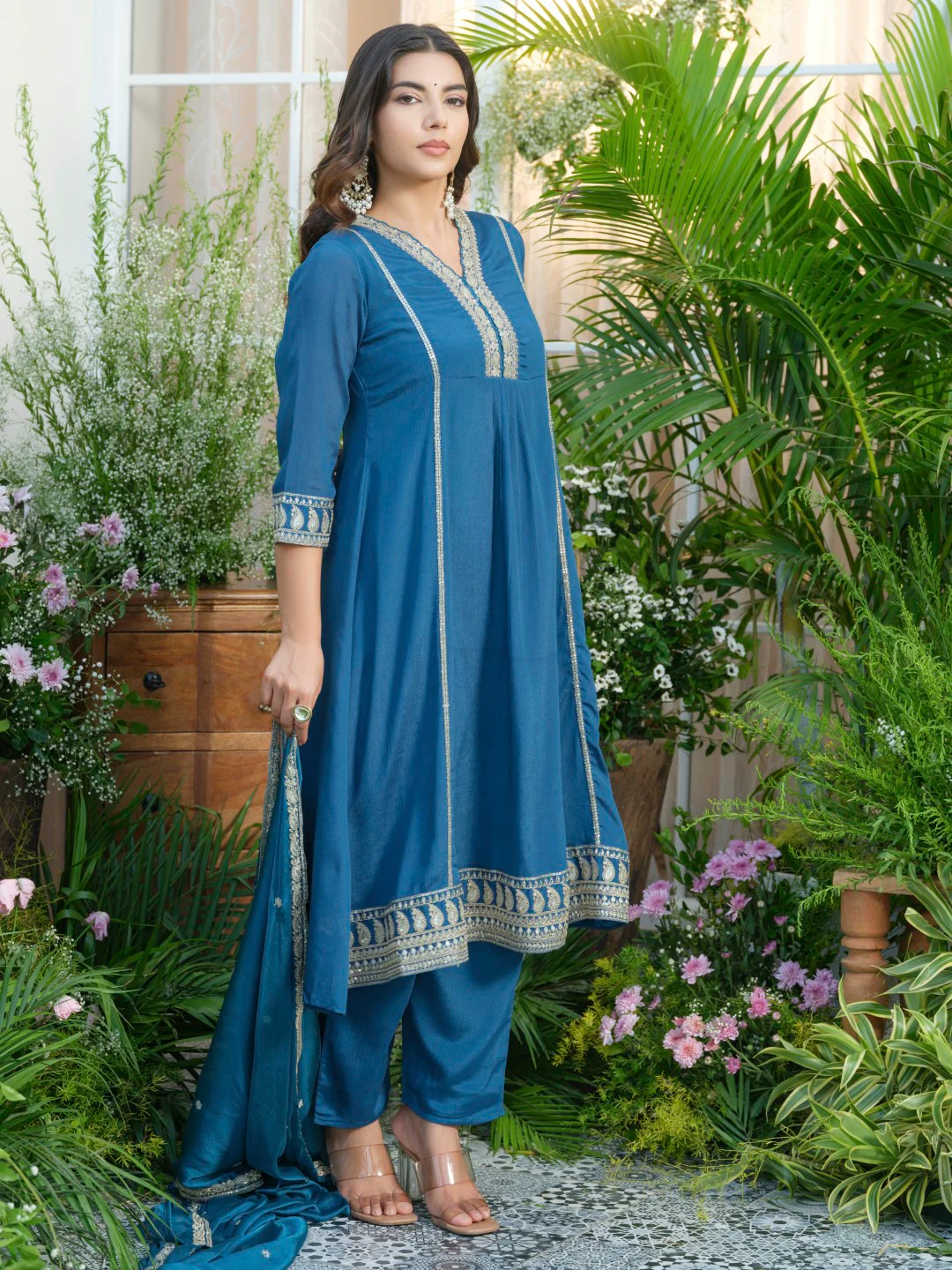 Palash cobalt full work suit set - Image 5