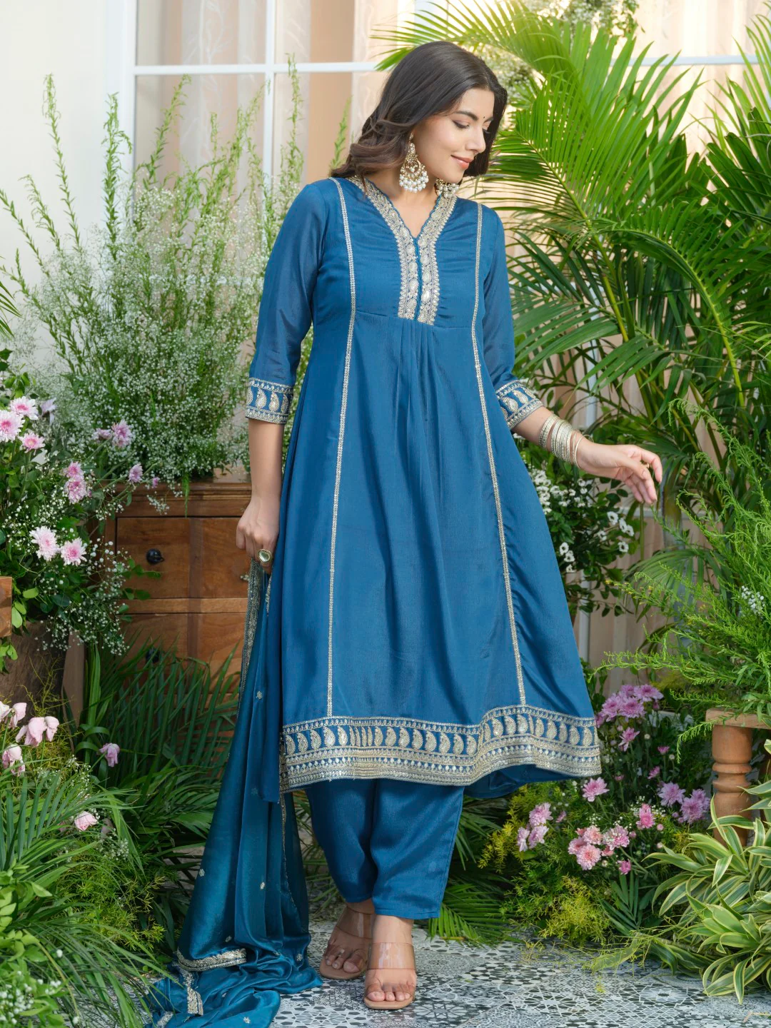 Palash cobalt full work suit set - Image 6