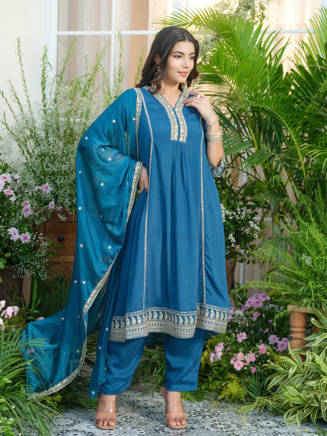 Palash cobalt full work suit set - Image 7