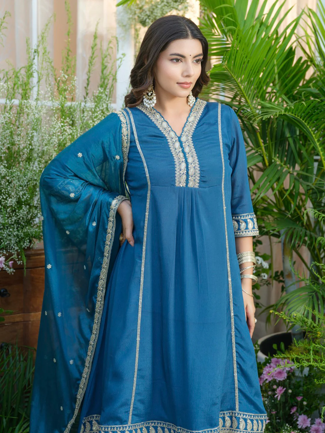 Palash cobalt full work suit set - Image 8