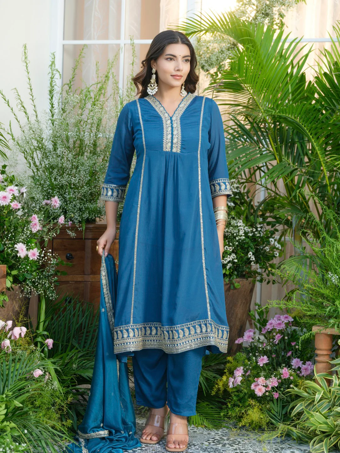 Palash cobalt full work suit set - Image 9