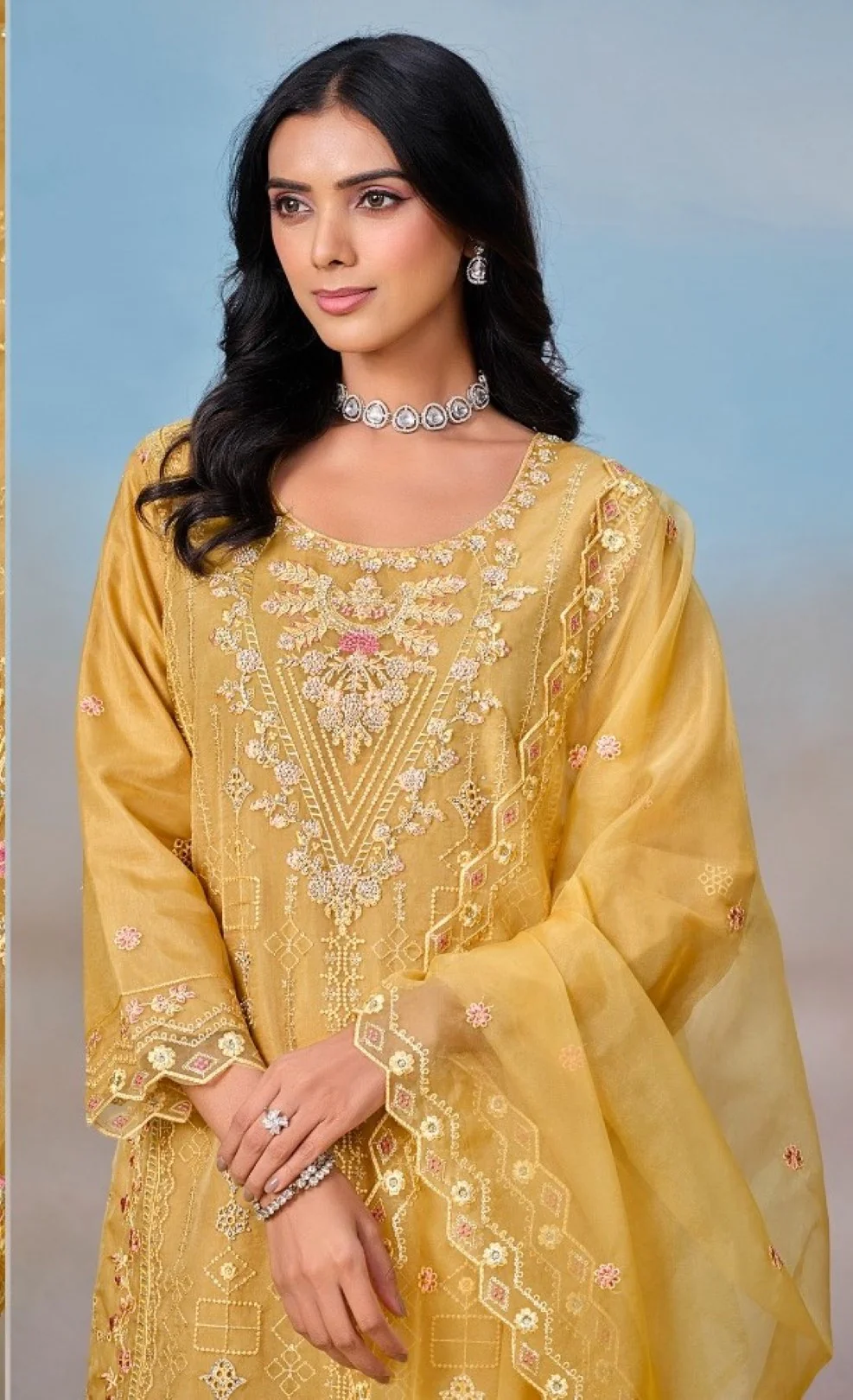 Mayuri Turmeric Full Work Suit Set - Image 2