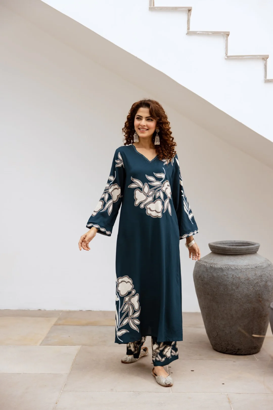 Sonpal azure printed kurta pant set - Image 6