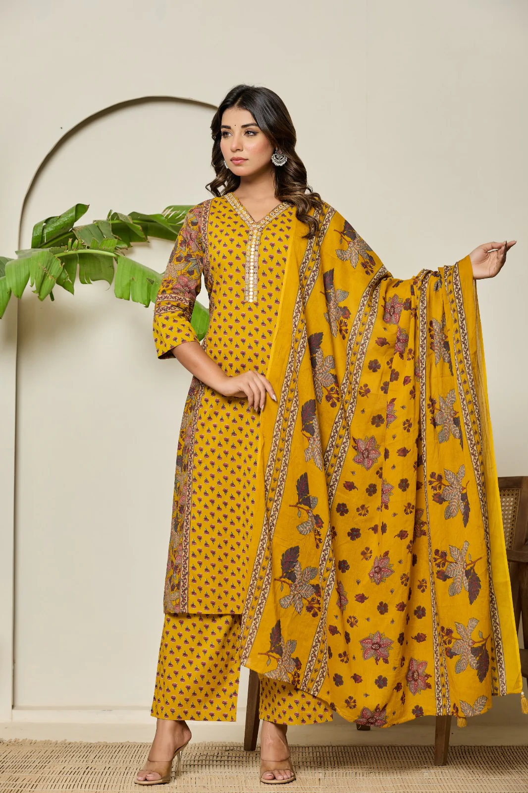 Mika Corn Printed Cotton Suit Set - Image 3
