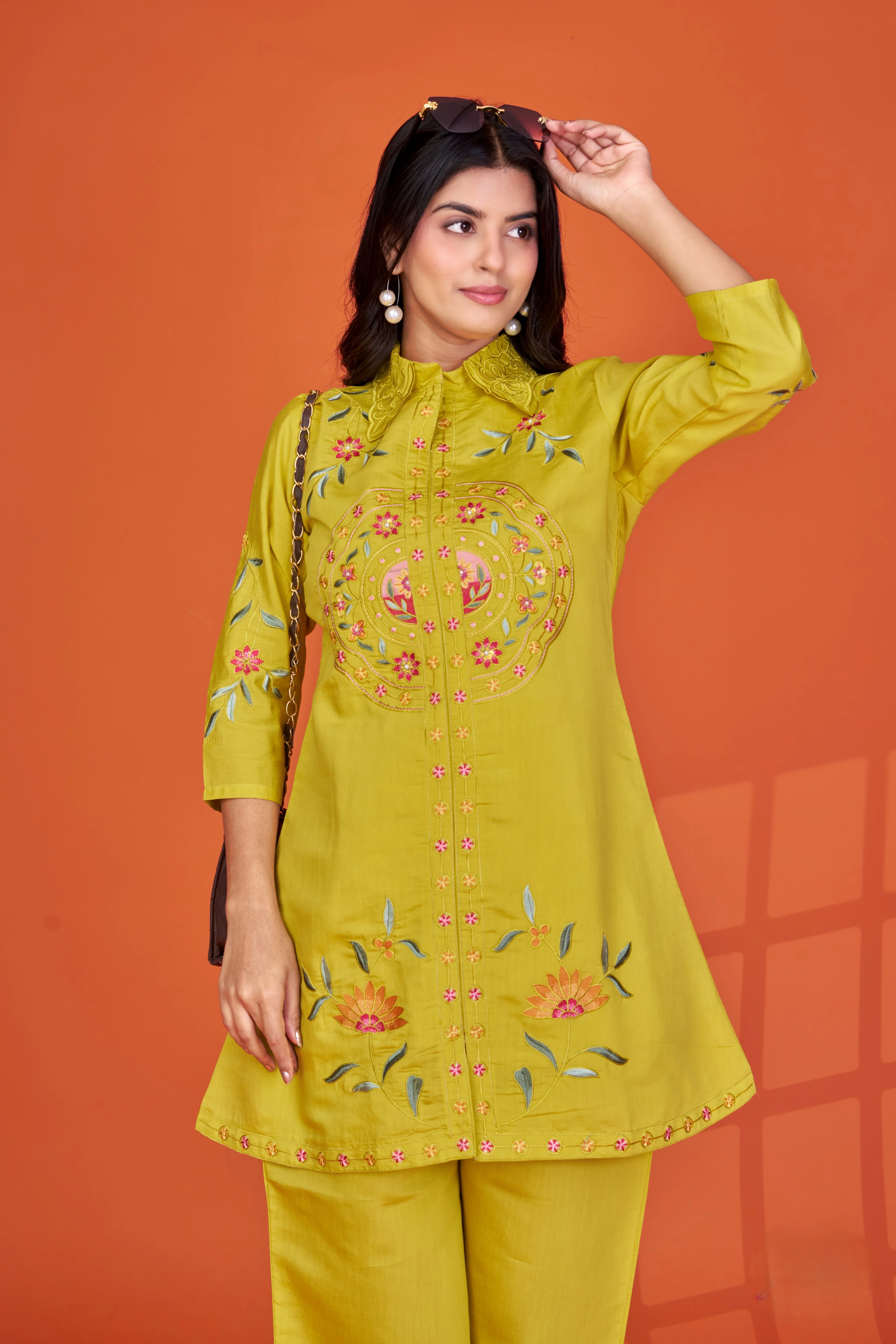 Darika Canary Embroidery Co-ord Set - Image 2