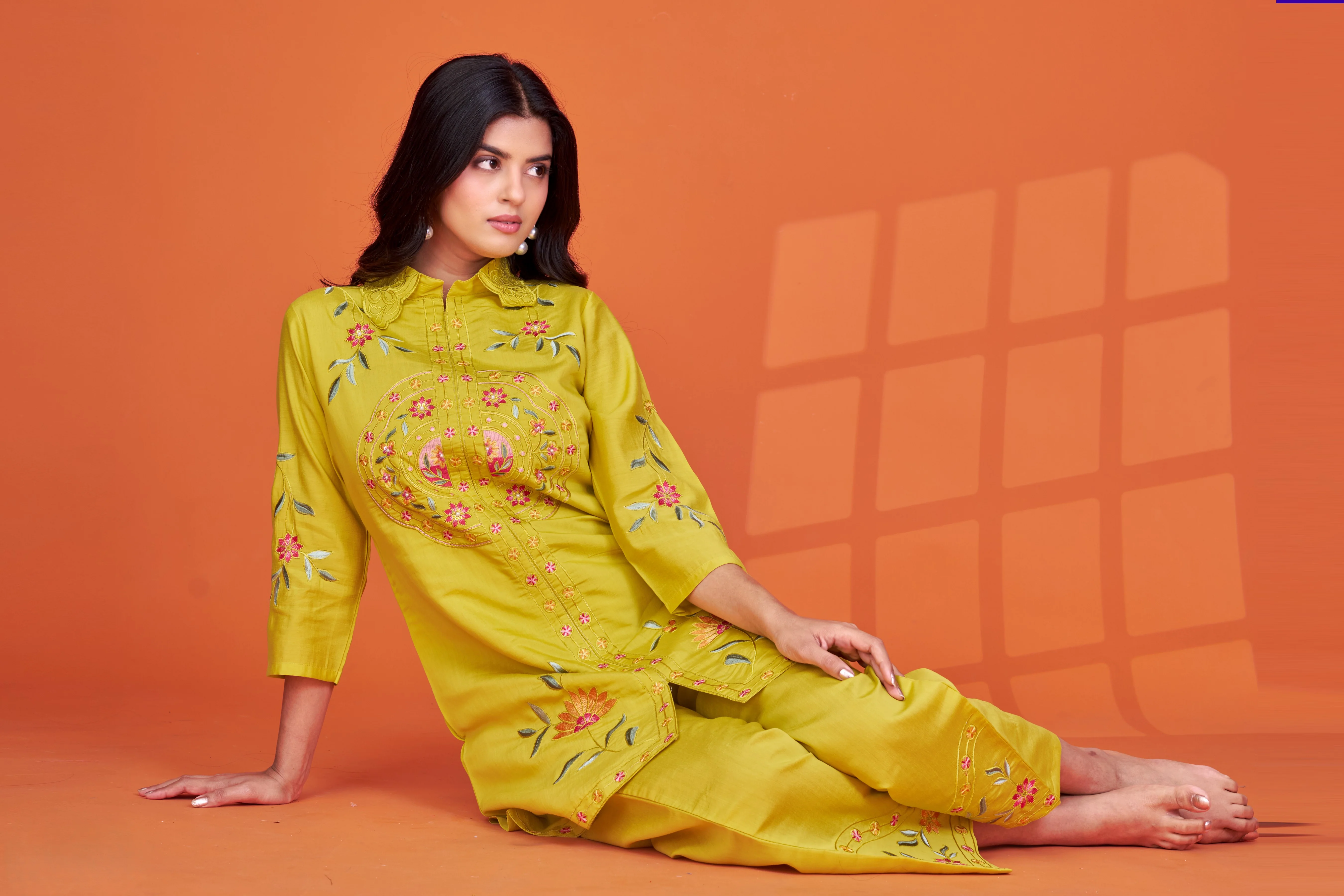 Darika Canary Embroidery Co-ord Set - Image 7