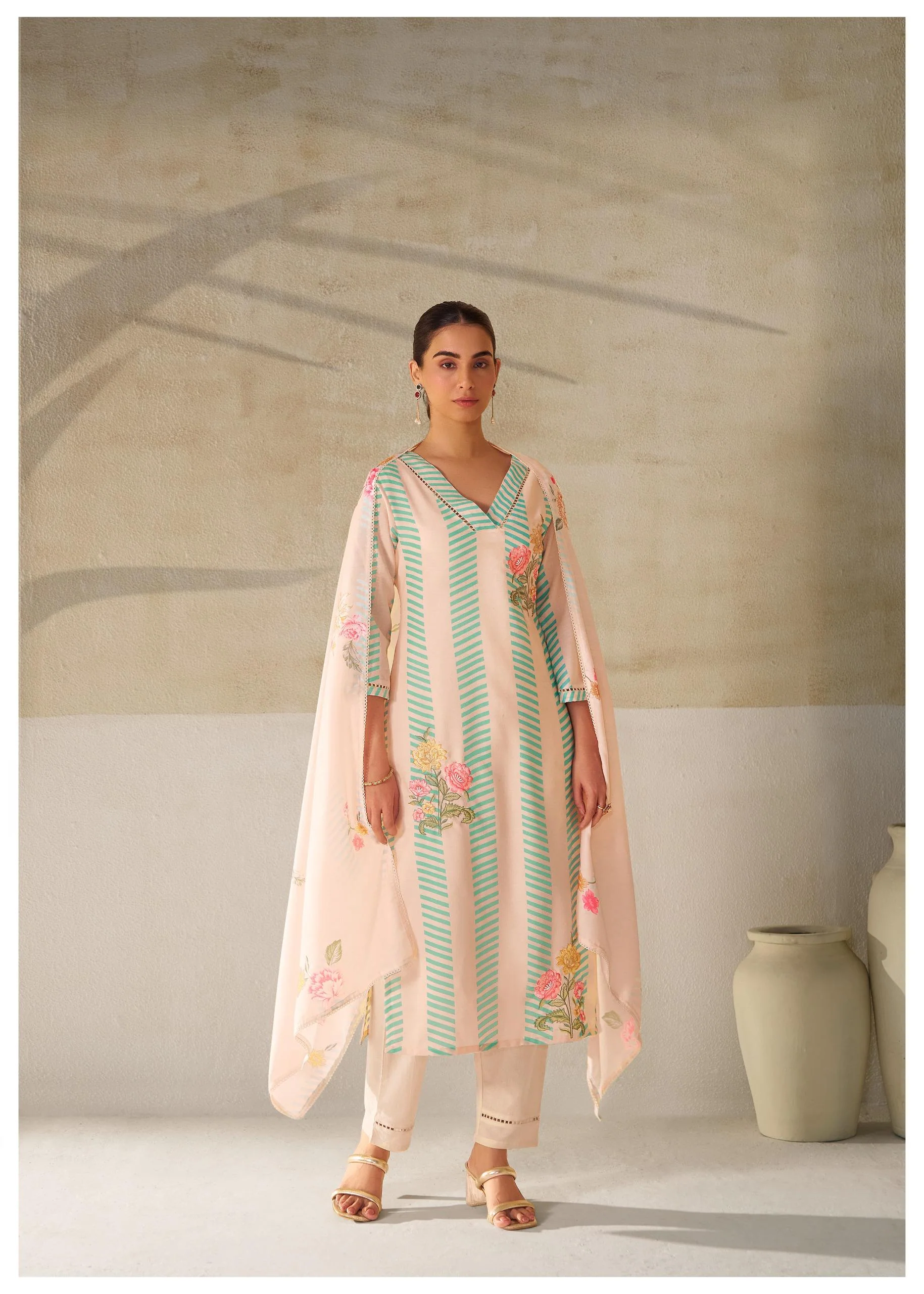 Nadira Palegreen Linen Cotton Suit set - Image 5
