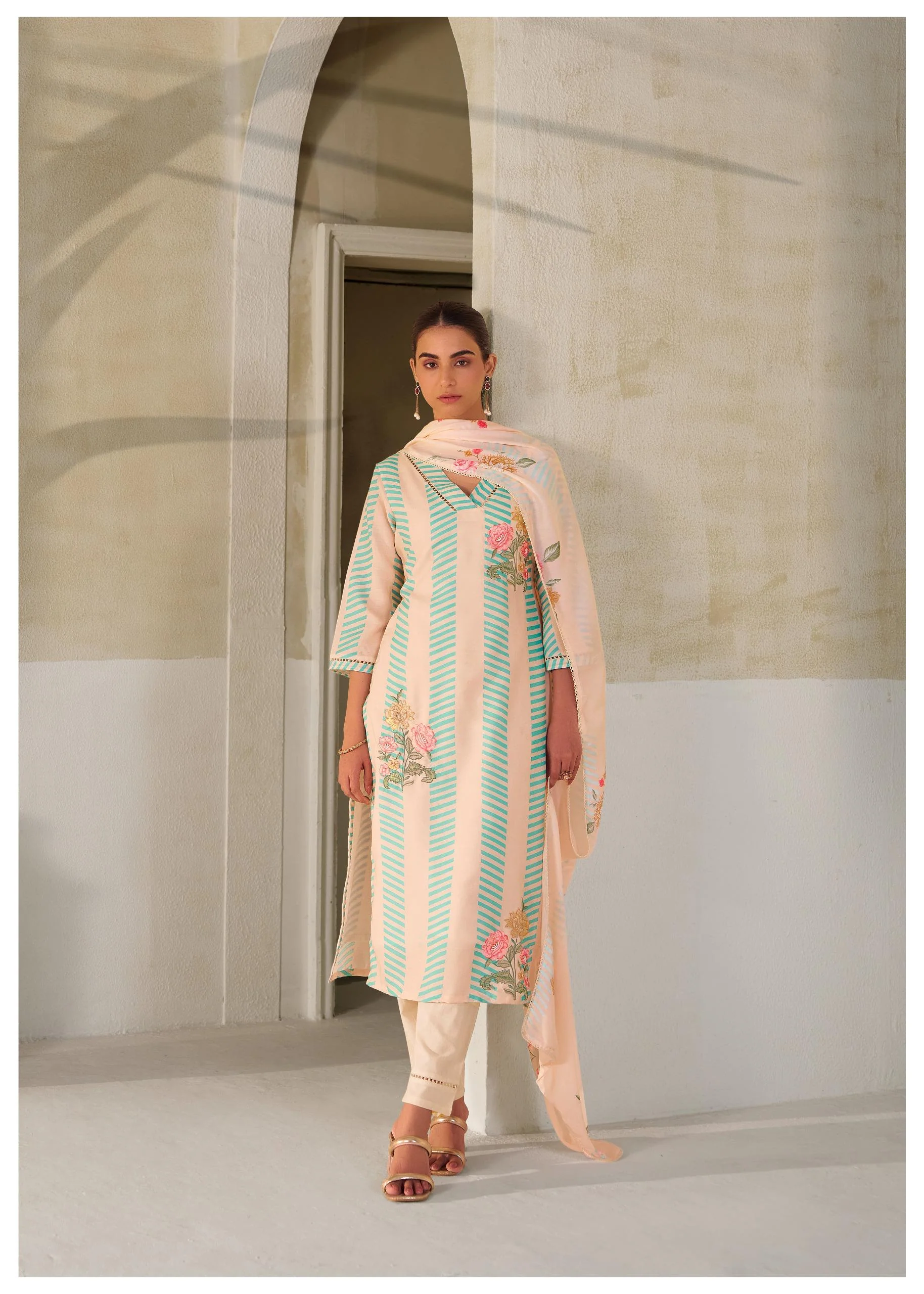 Nadira Palegreen Linen Cotton Suit set - Image 6