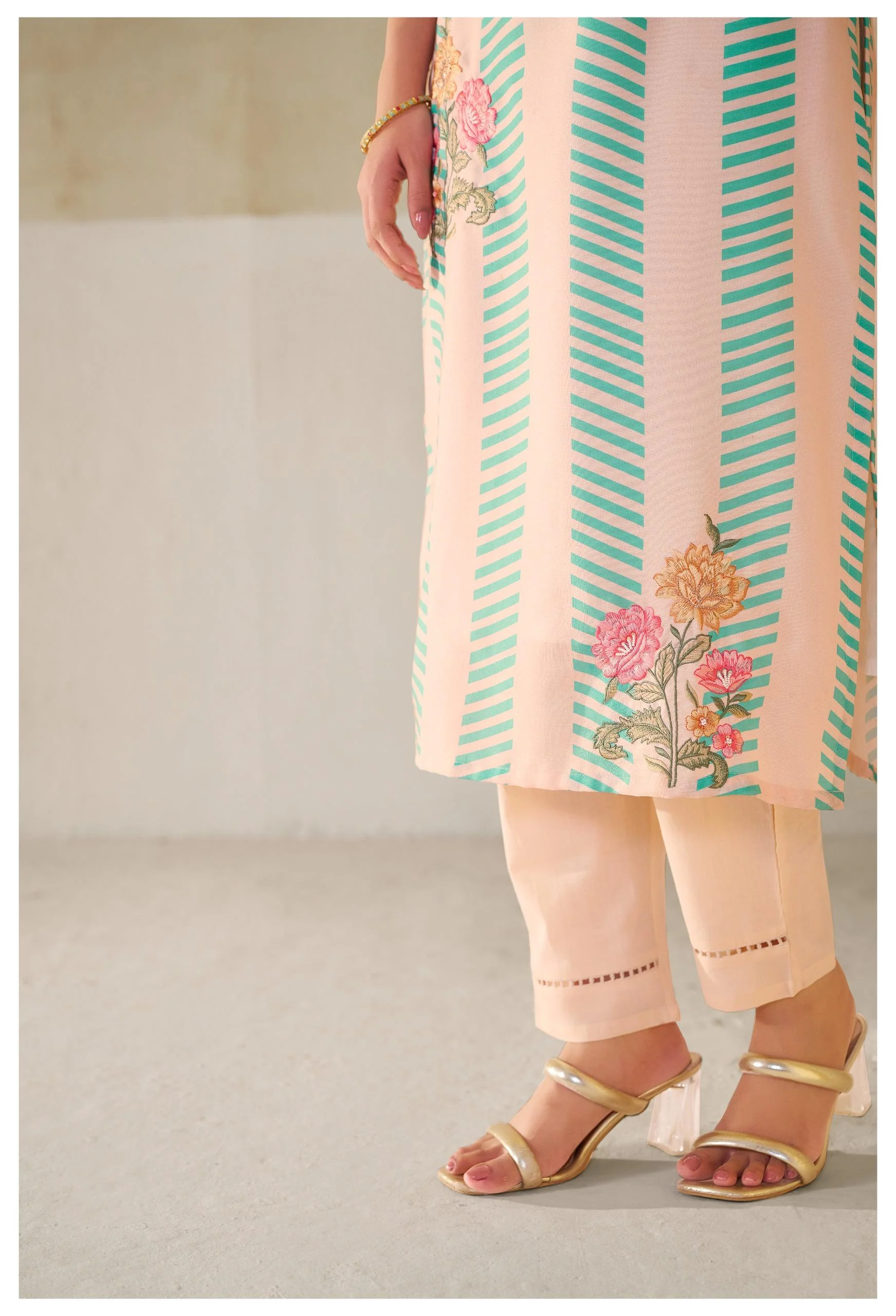 Nadira Palegreen Linen Cotton Suit set - Image 7