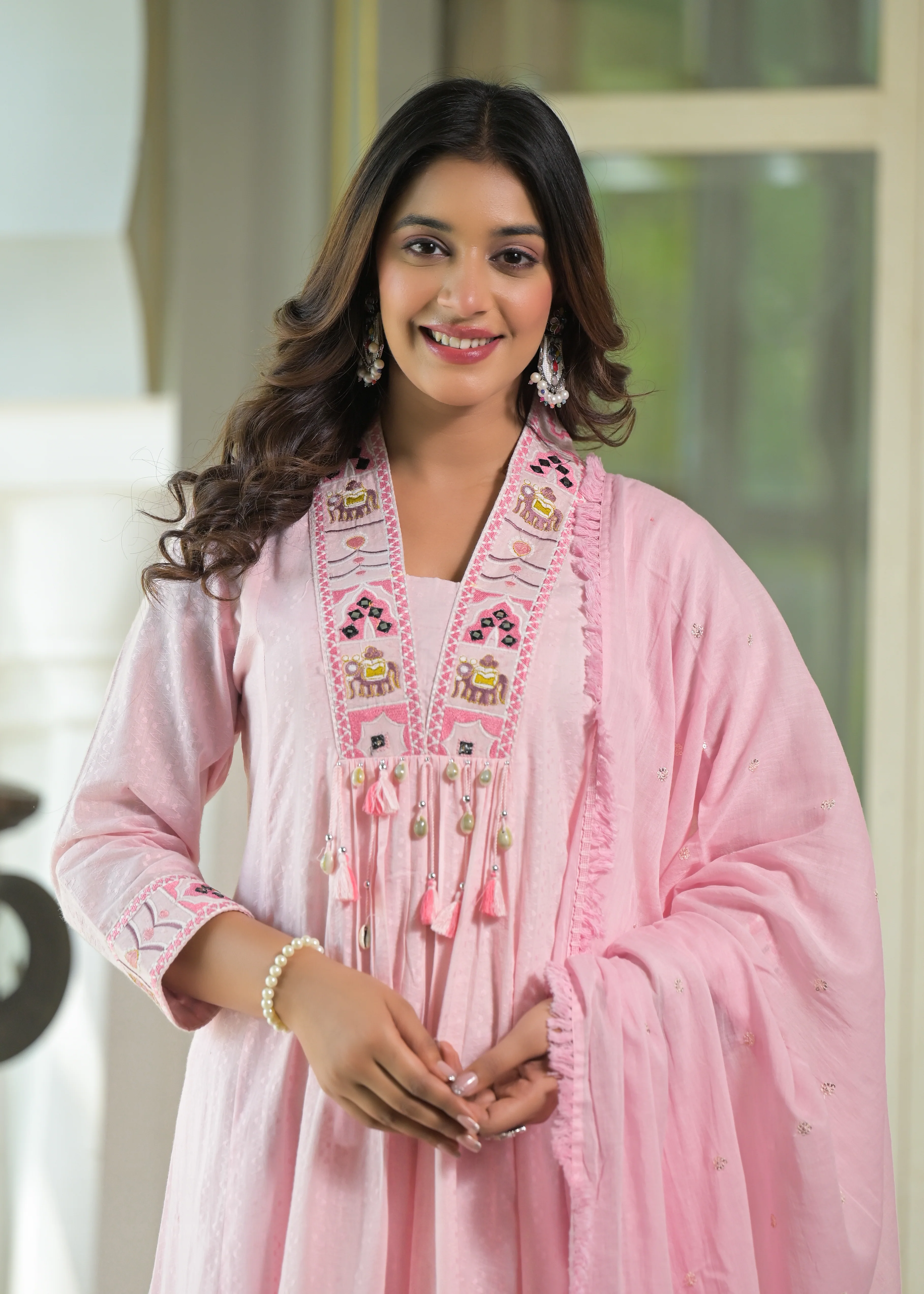 Rajhans Rose Pure Cotton Prremium Anarkali Set - Image 2