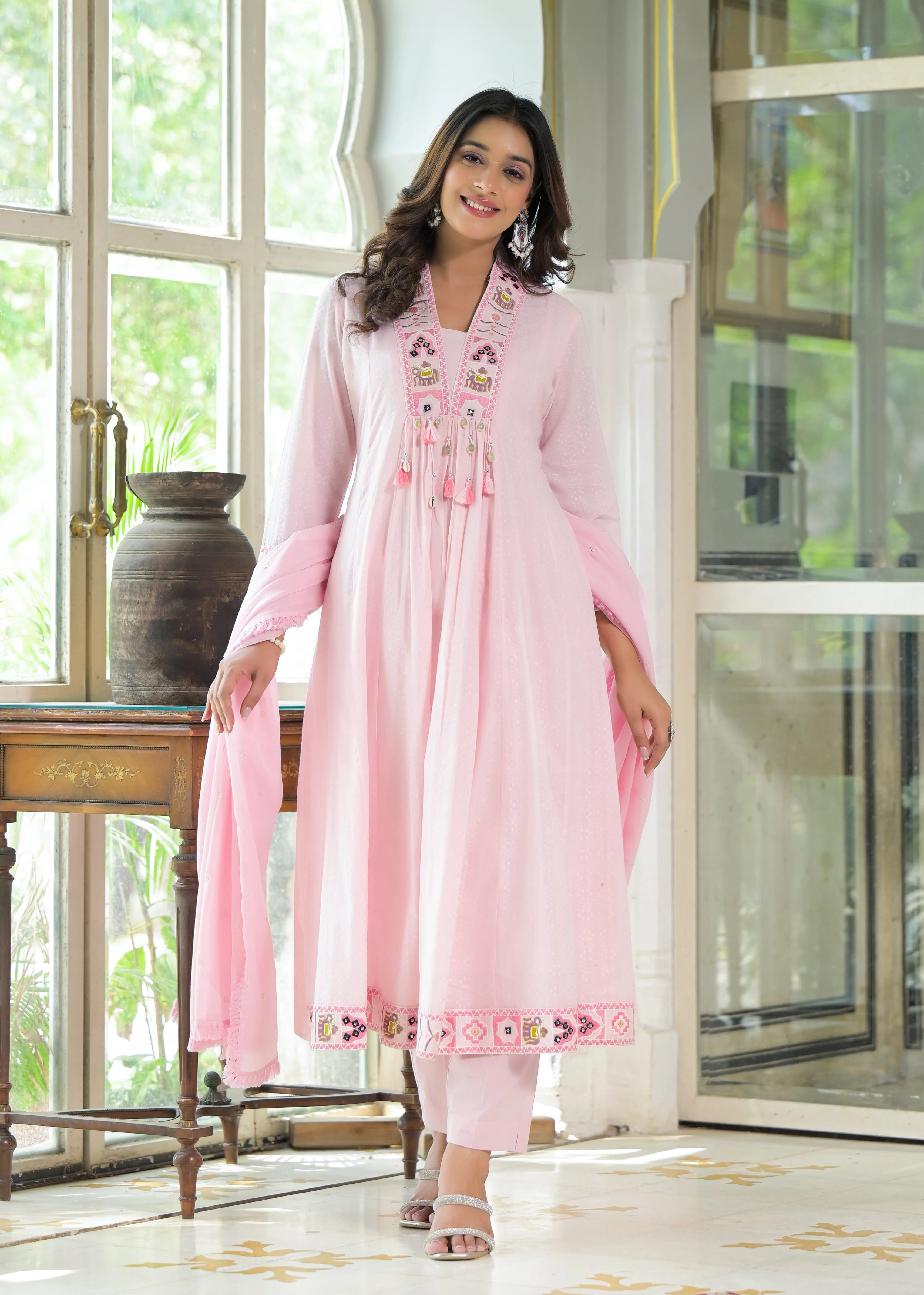 Rajhans Rose Pure Cotton Prremium Anarkali Set - Image 3