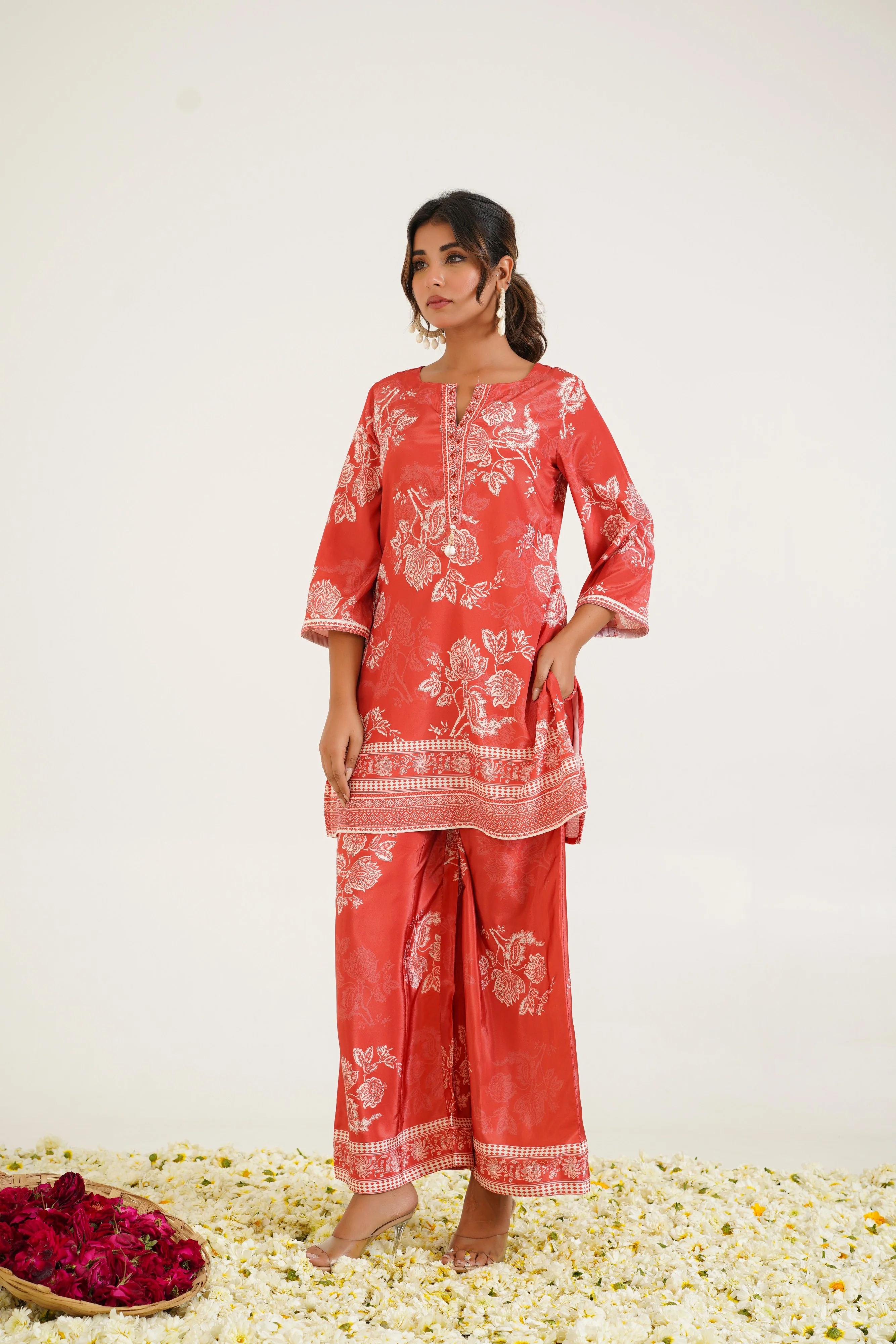 Rabha Rust Printed Co-ord Set - Image 2
