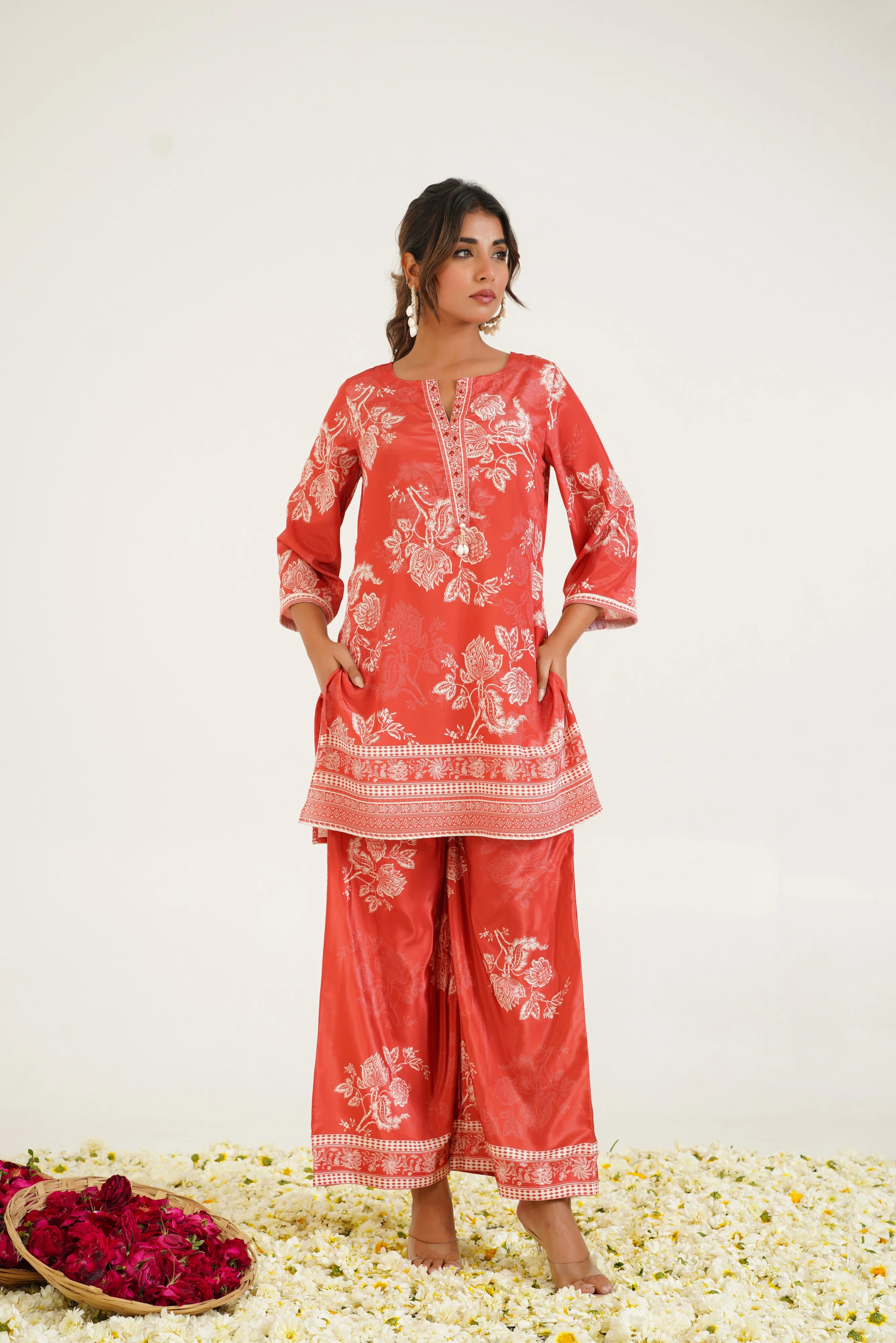 Rabha Rust Printed Co-ord Set - Image 4