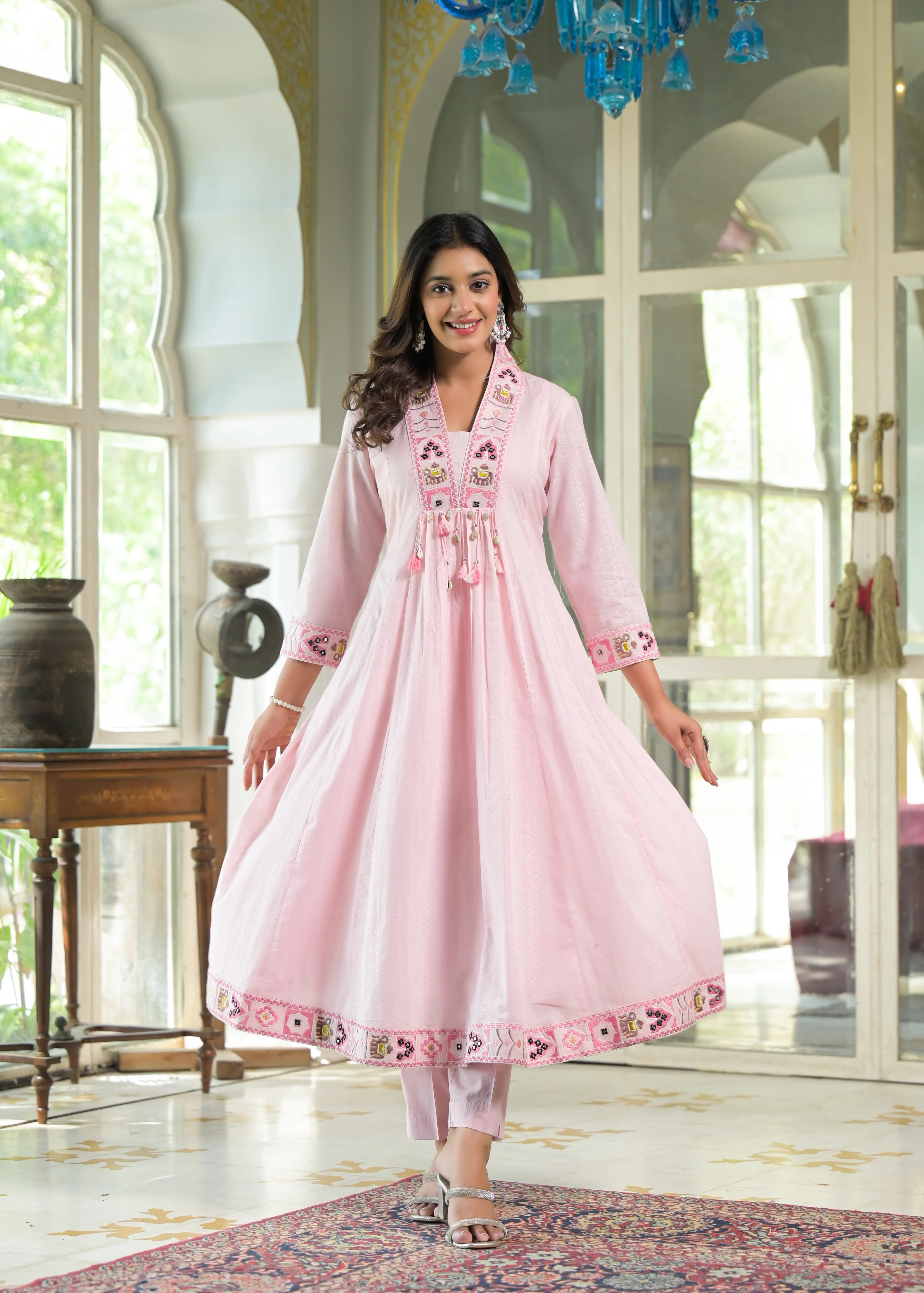 Rajhans Rose Pure Cotton Prremium Anarkali Set - Image 5