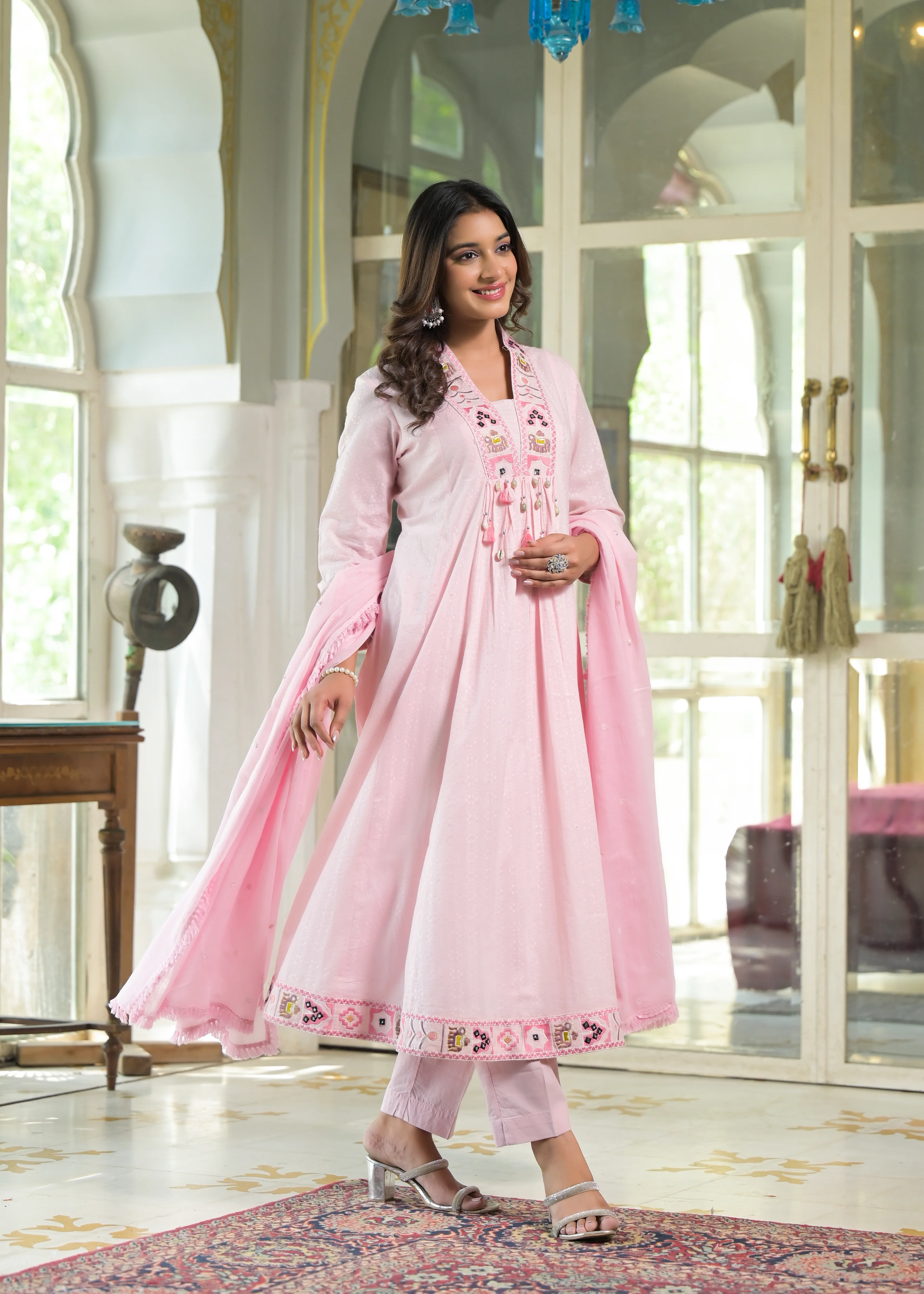 Rajhans Rose Pure Cotton Prremium Anarkali Set - Image 6