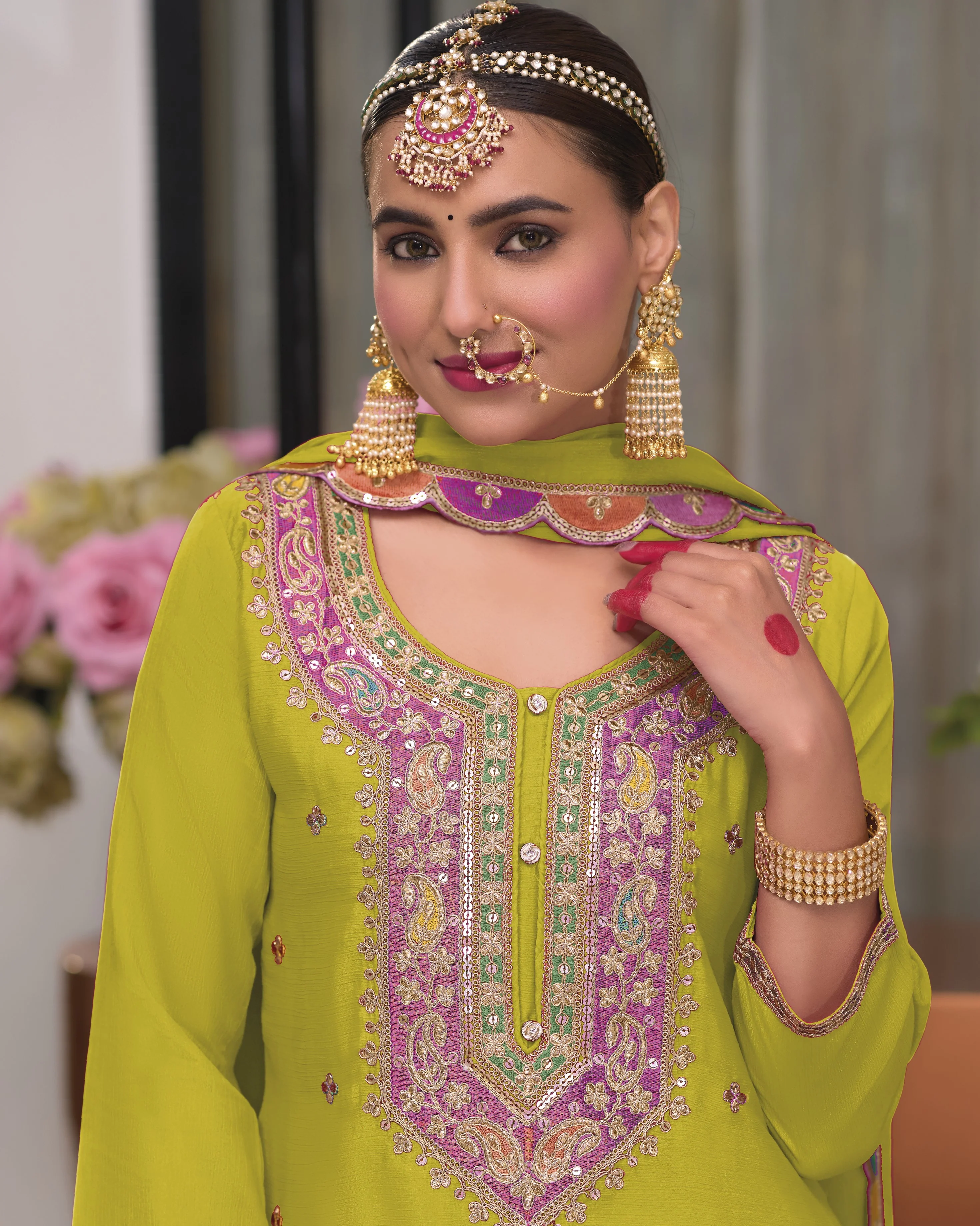 Uzma fern full heavy work Gharara Set - Image 2
