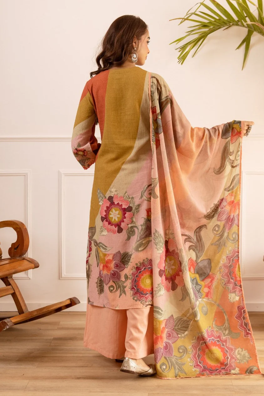 Karen Coral Cotton Suit Set - Image 3