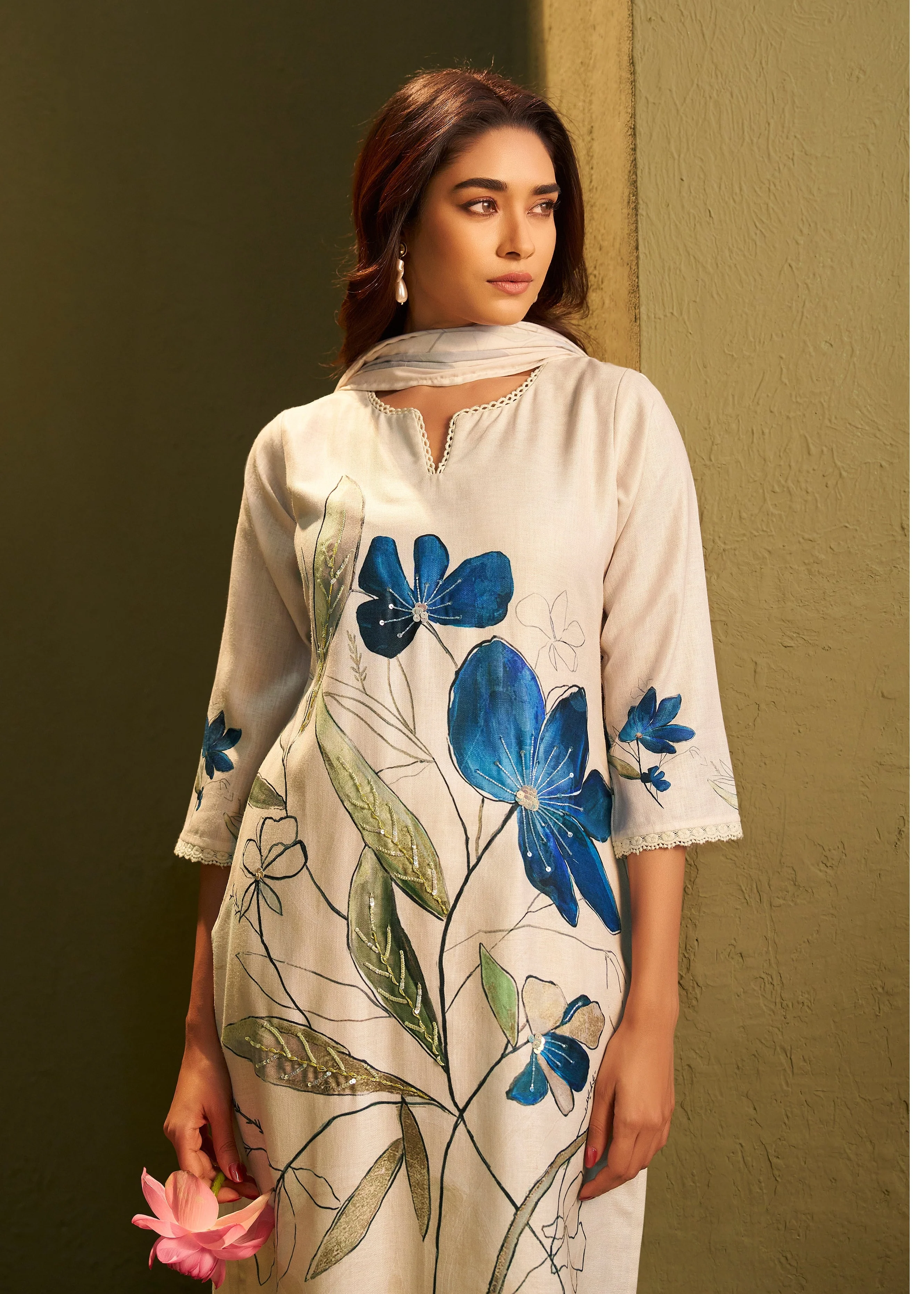 Itrh hibis Linen Suit set - Image 2