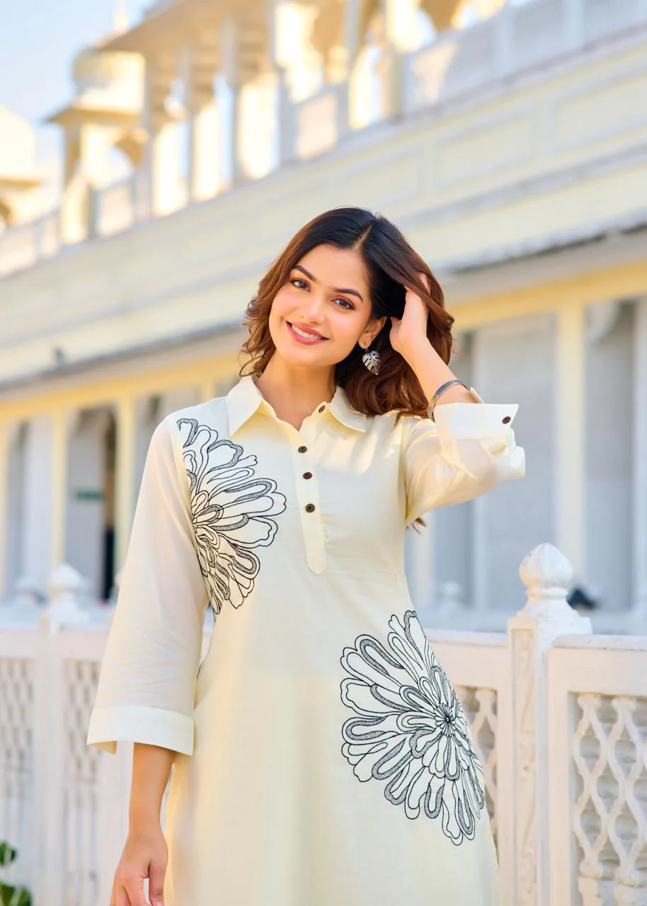 ITI PEARL Embroidered COTTON CO-ORD SET - Image 2