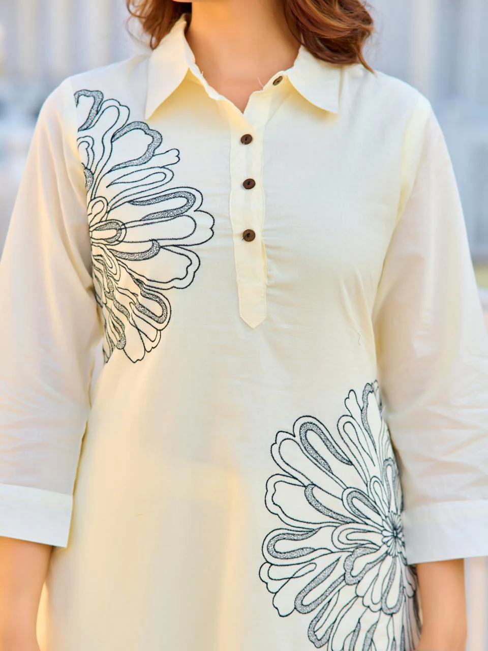ITI PEARL Embroidered COTTON CO-ORD SET - Image 4